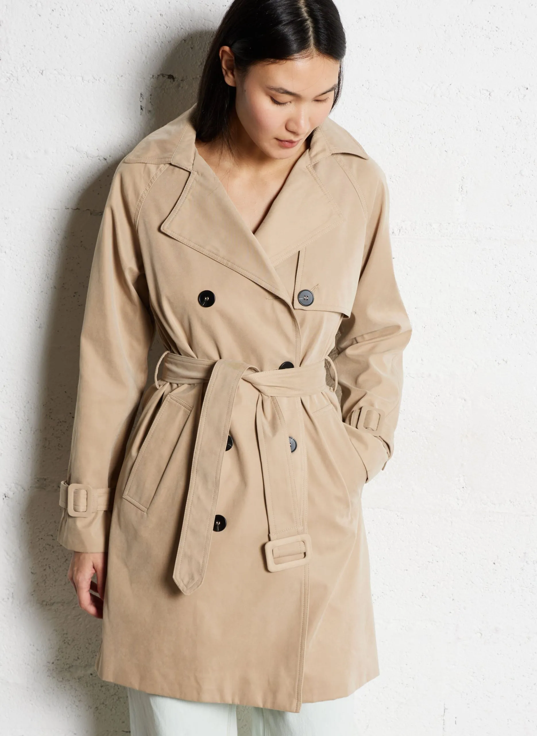 Trench droit ceinturé Beige JENNY