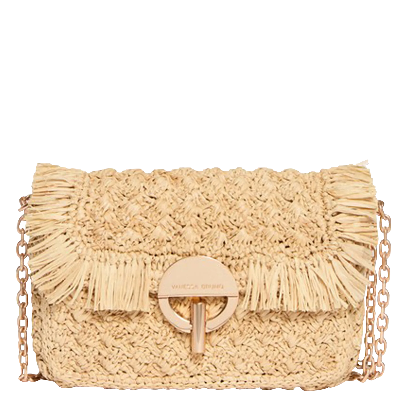 Sac bandoulière en raphia Beige NANO MOON