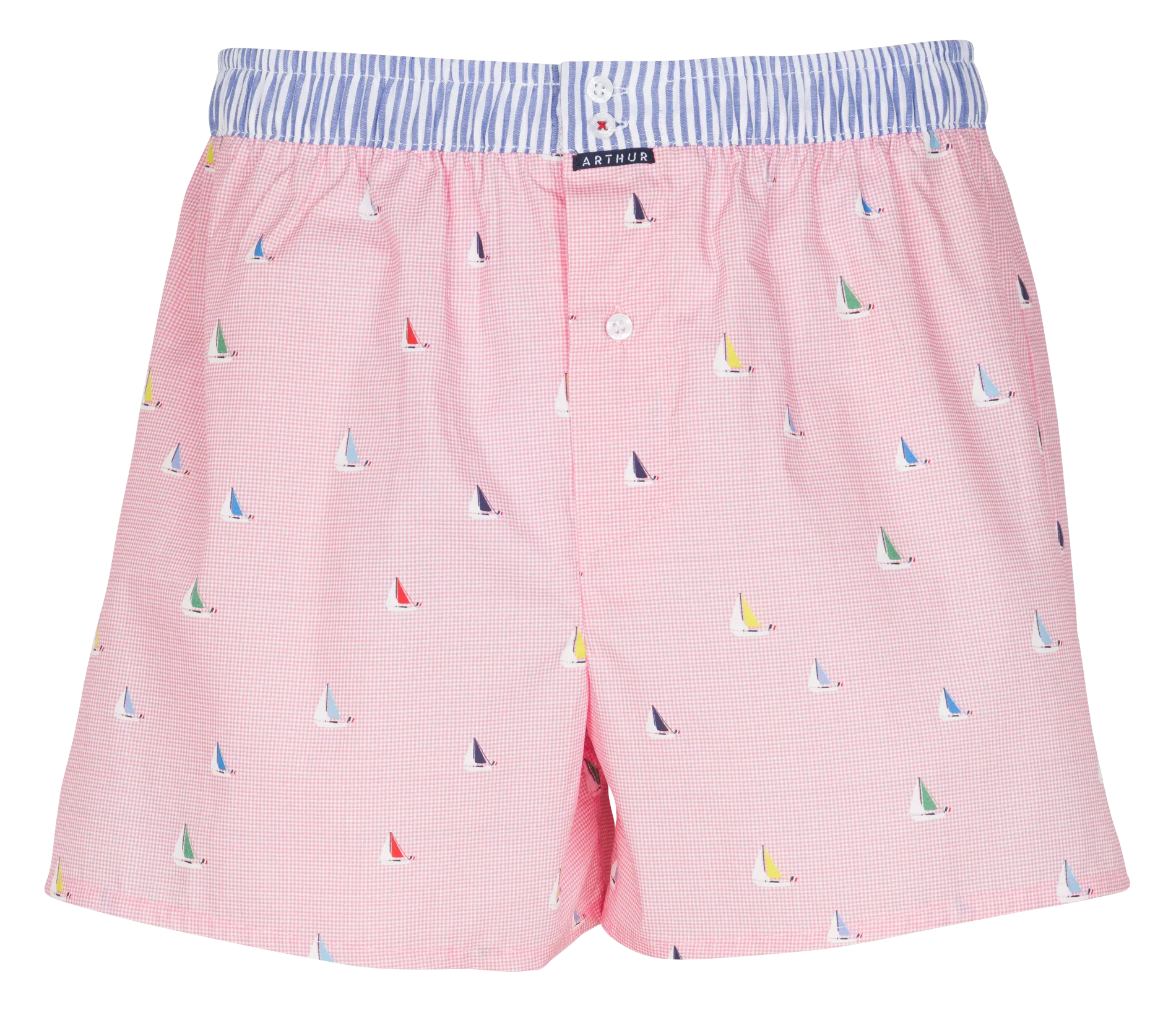 Short de pyjama imprimé en coton Rose