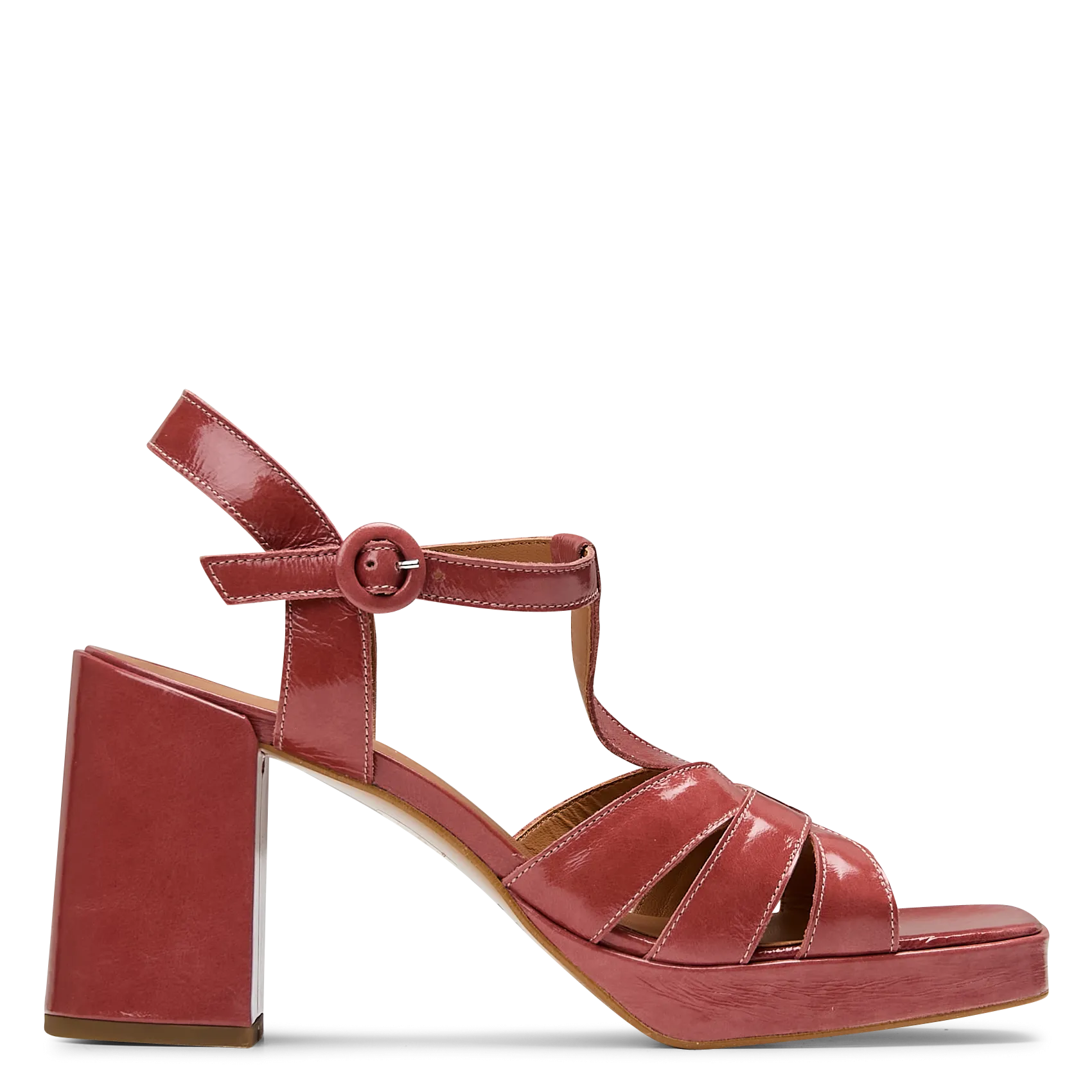 Sandales à talon en cuir Rose RIMA