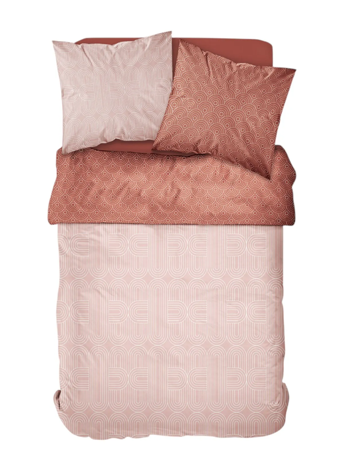 Parure de lit imprimé en coton Rose SUNSHINE SONIA