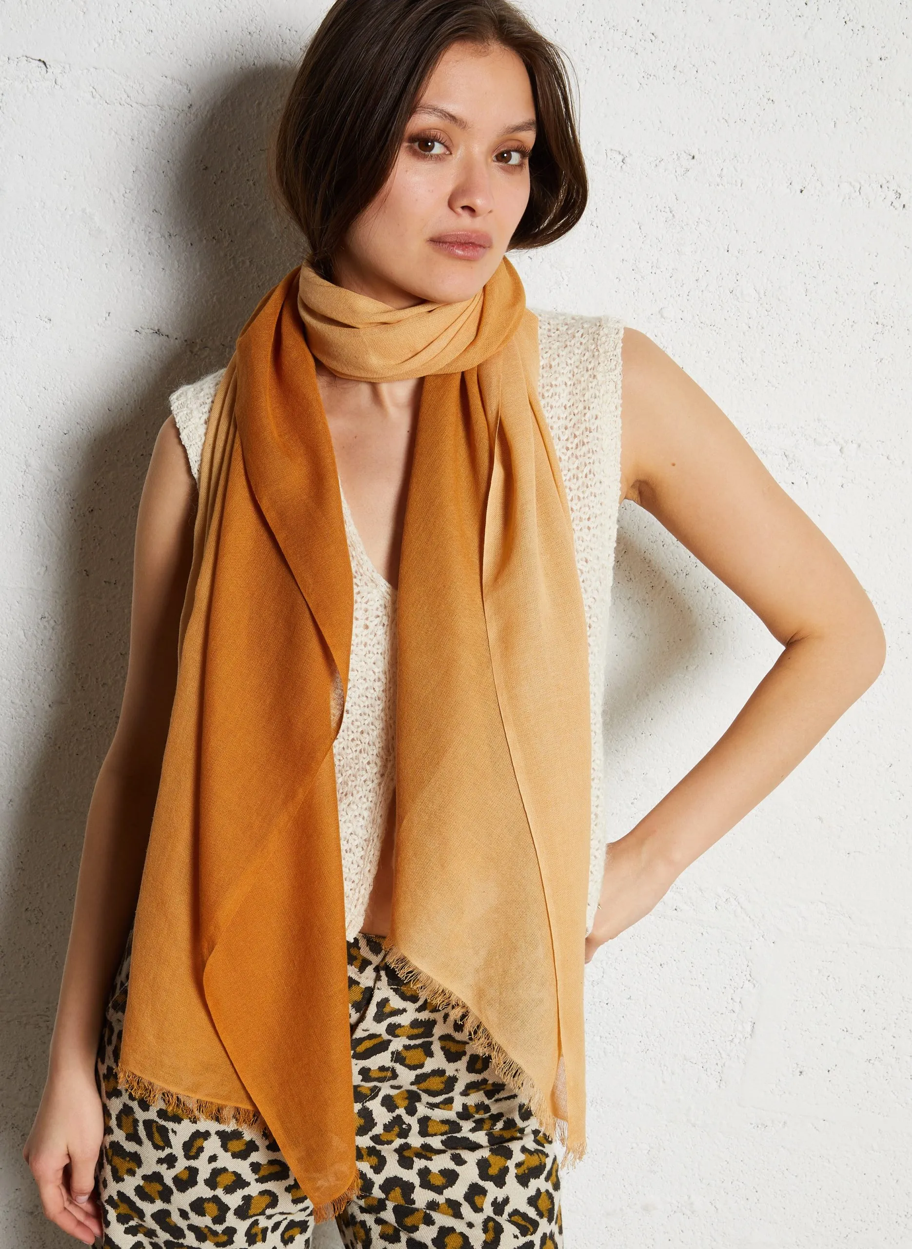 Foulard en coton Jaune