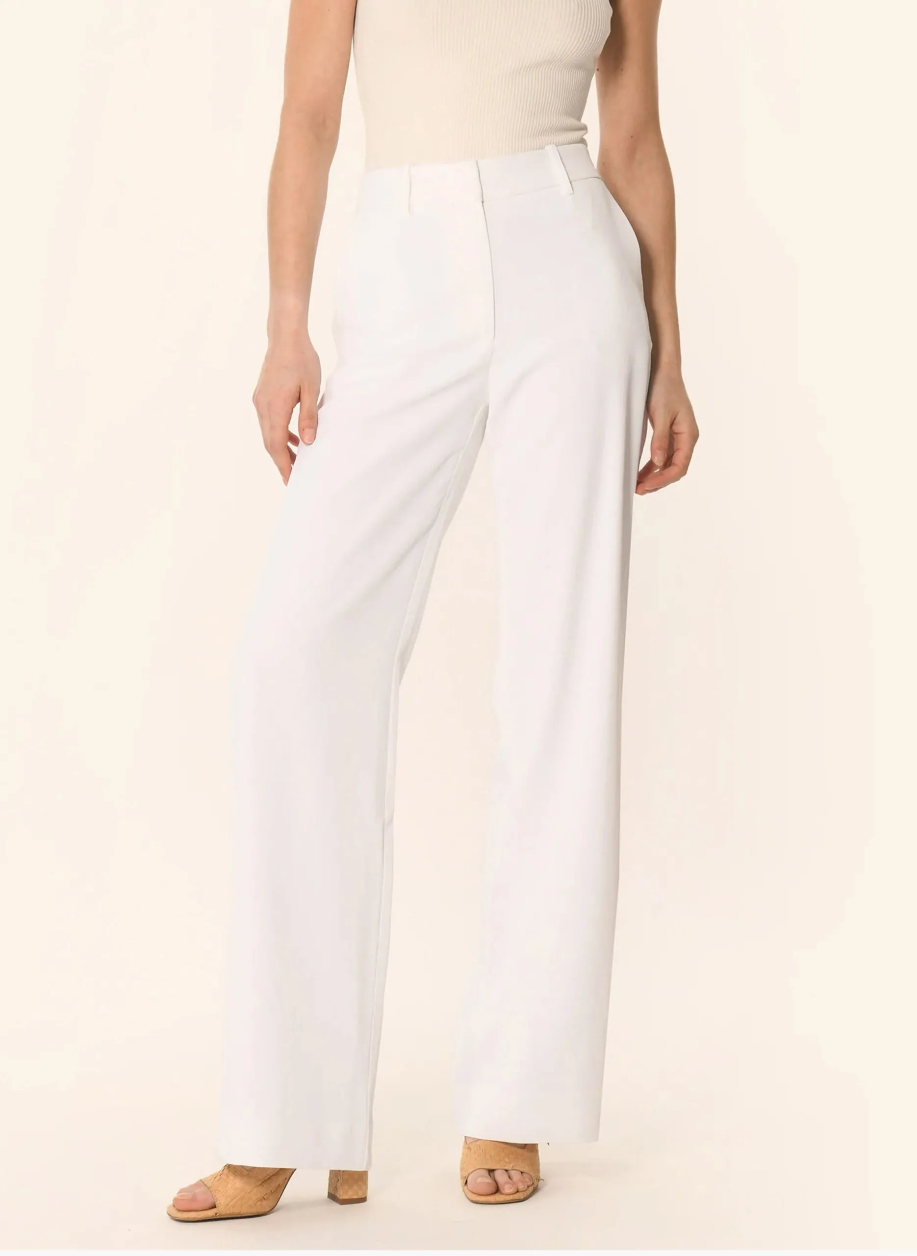 Pantalon marge taille haute Blanc ALBA