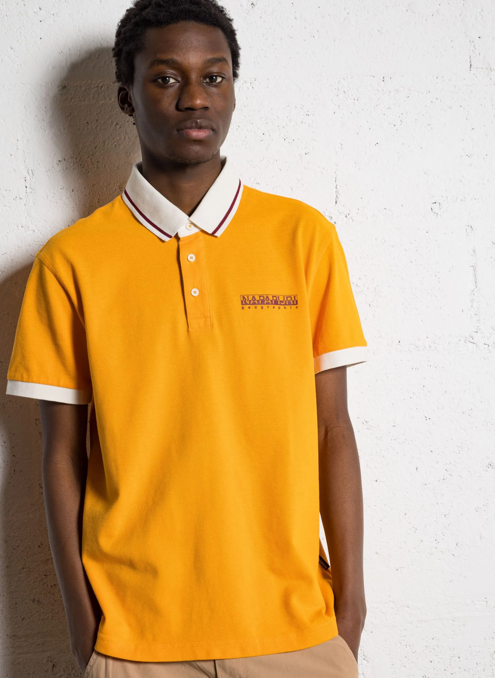 Polo regular en coton Orange E-ZERI SS