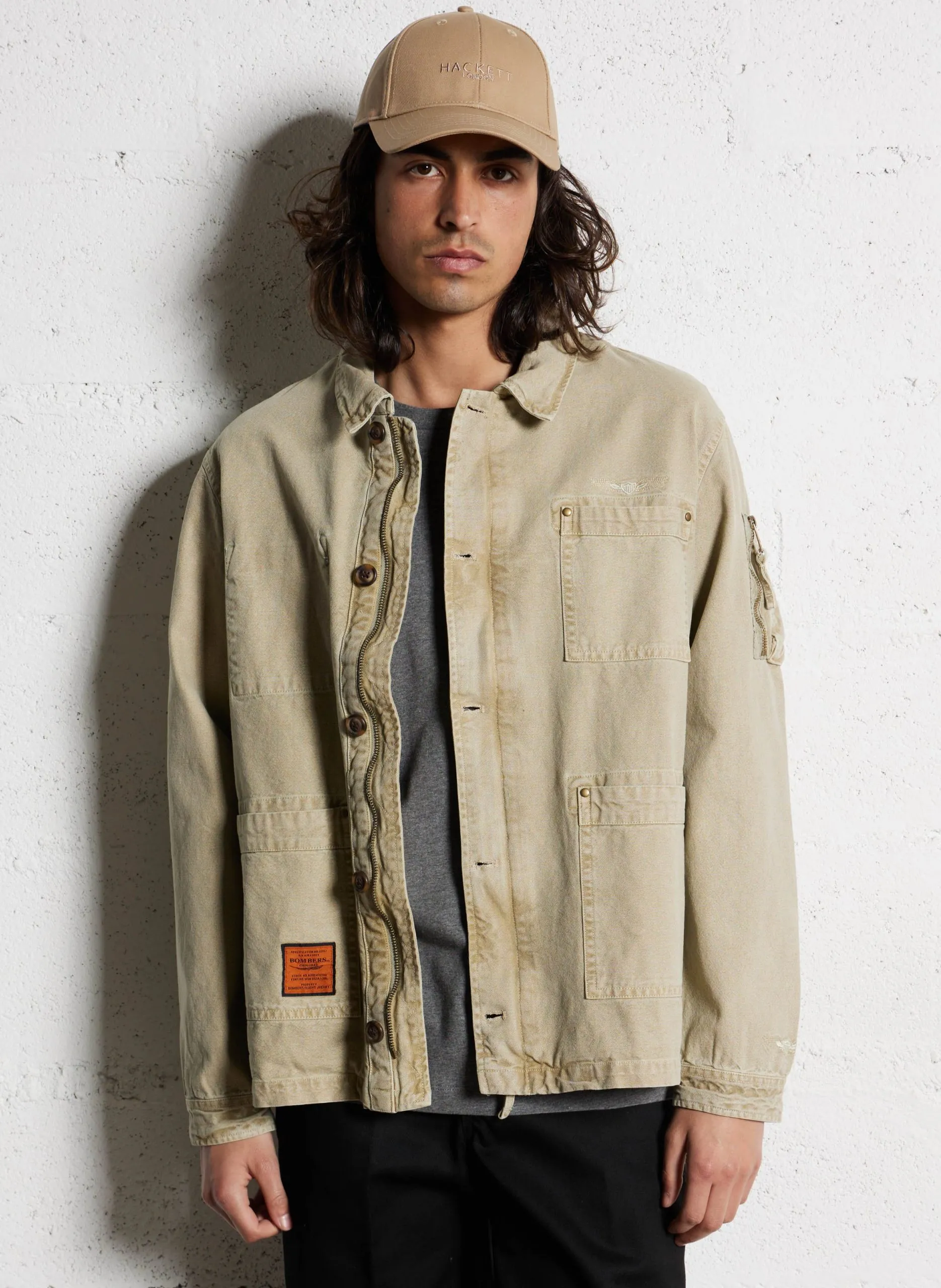 Surchemise droite en coton Beige DAVIS