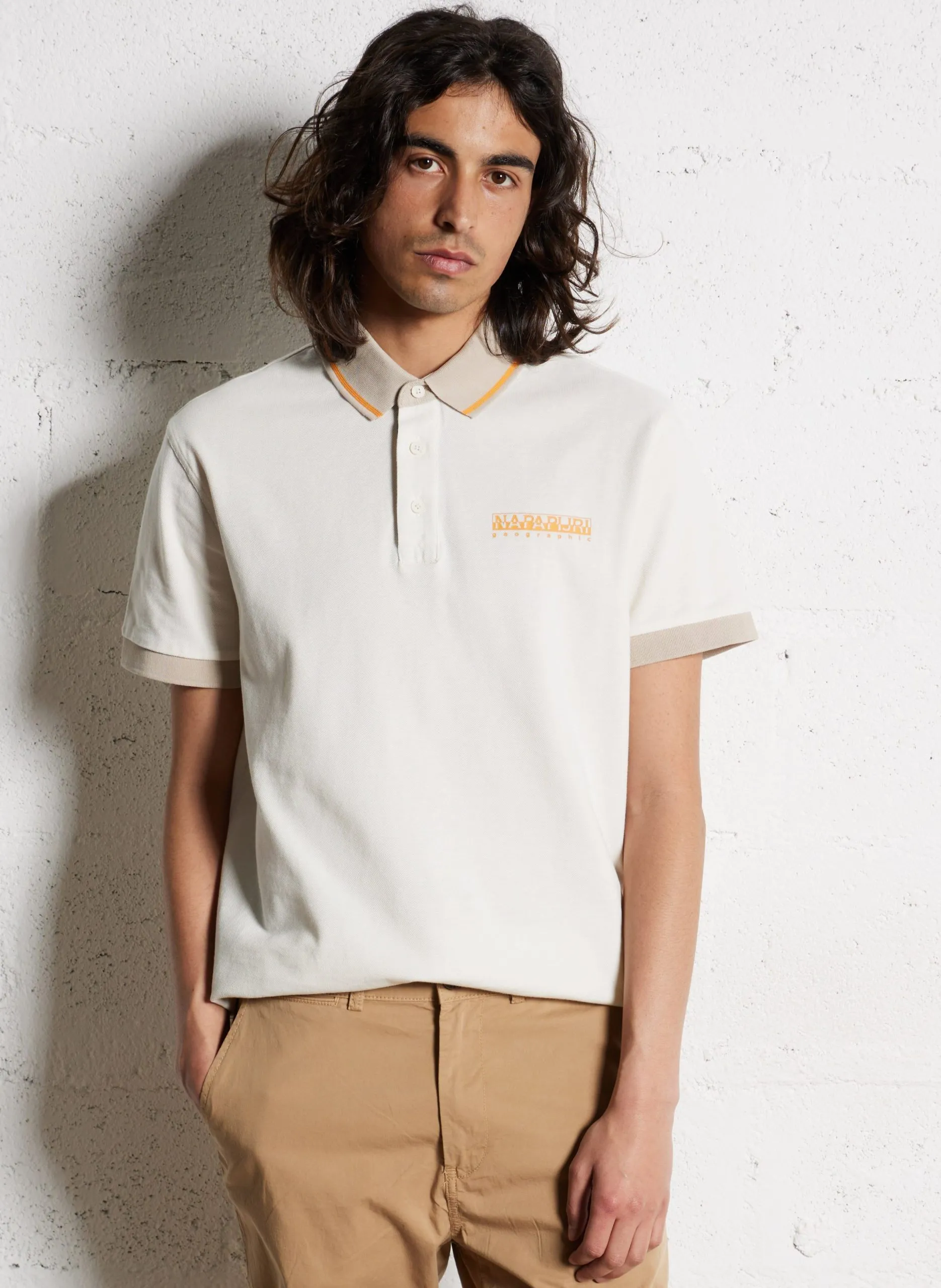 Polo regular en coton Blanc E-ZERI SS