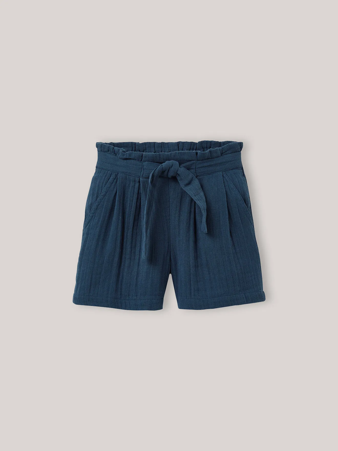 Short en gaze de coton biologique Gris