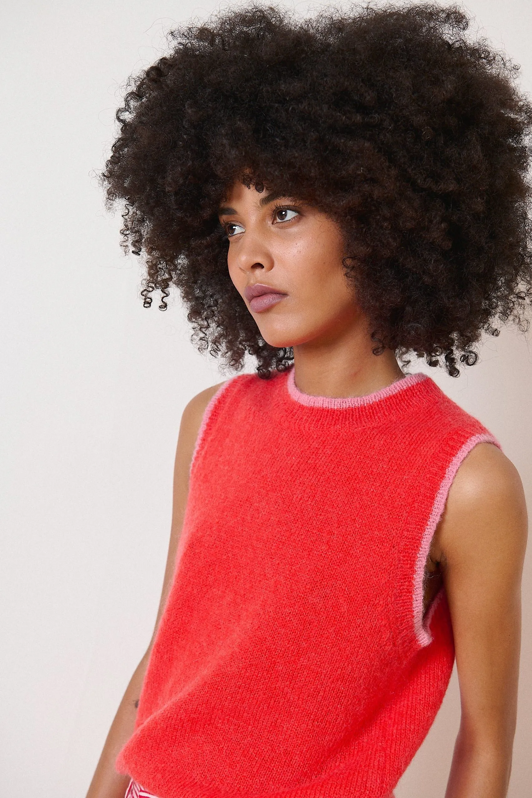 Pull sans manches Rouge VIOLAINE