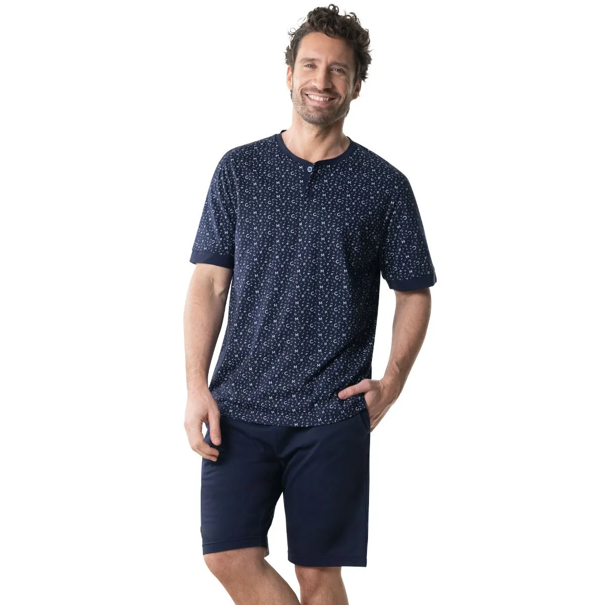 Pyjama court homme coton bio édition limitée 80 ans eminence Bleu