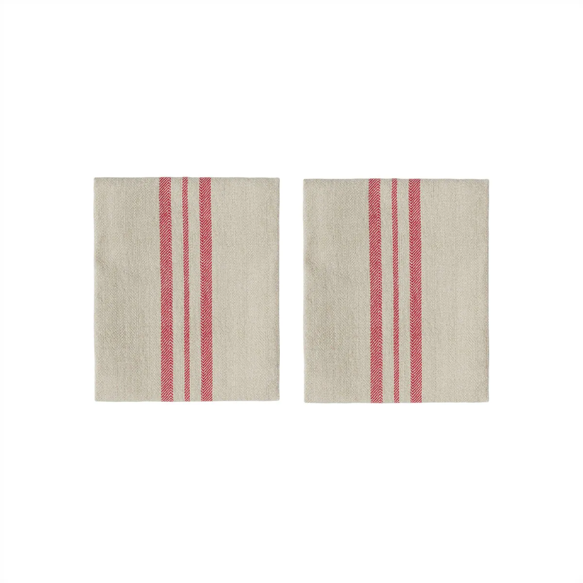 Serviette de table lot de 2 en coton Rouge