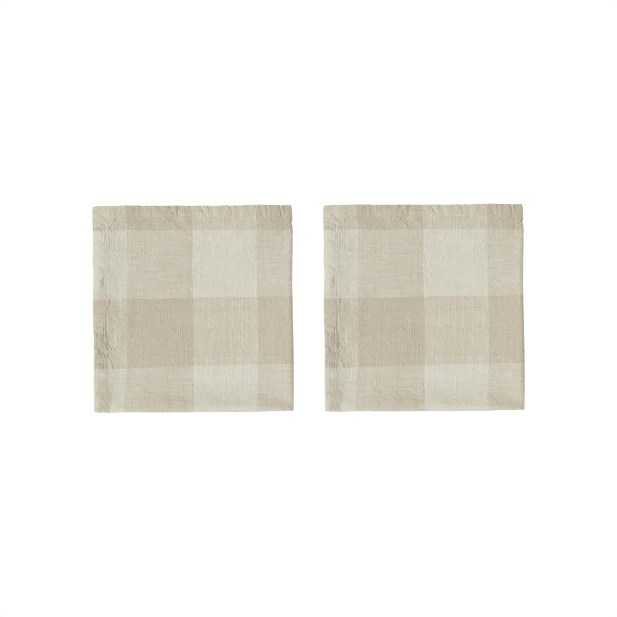 Serviette de table lot de 2 en coton Beige