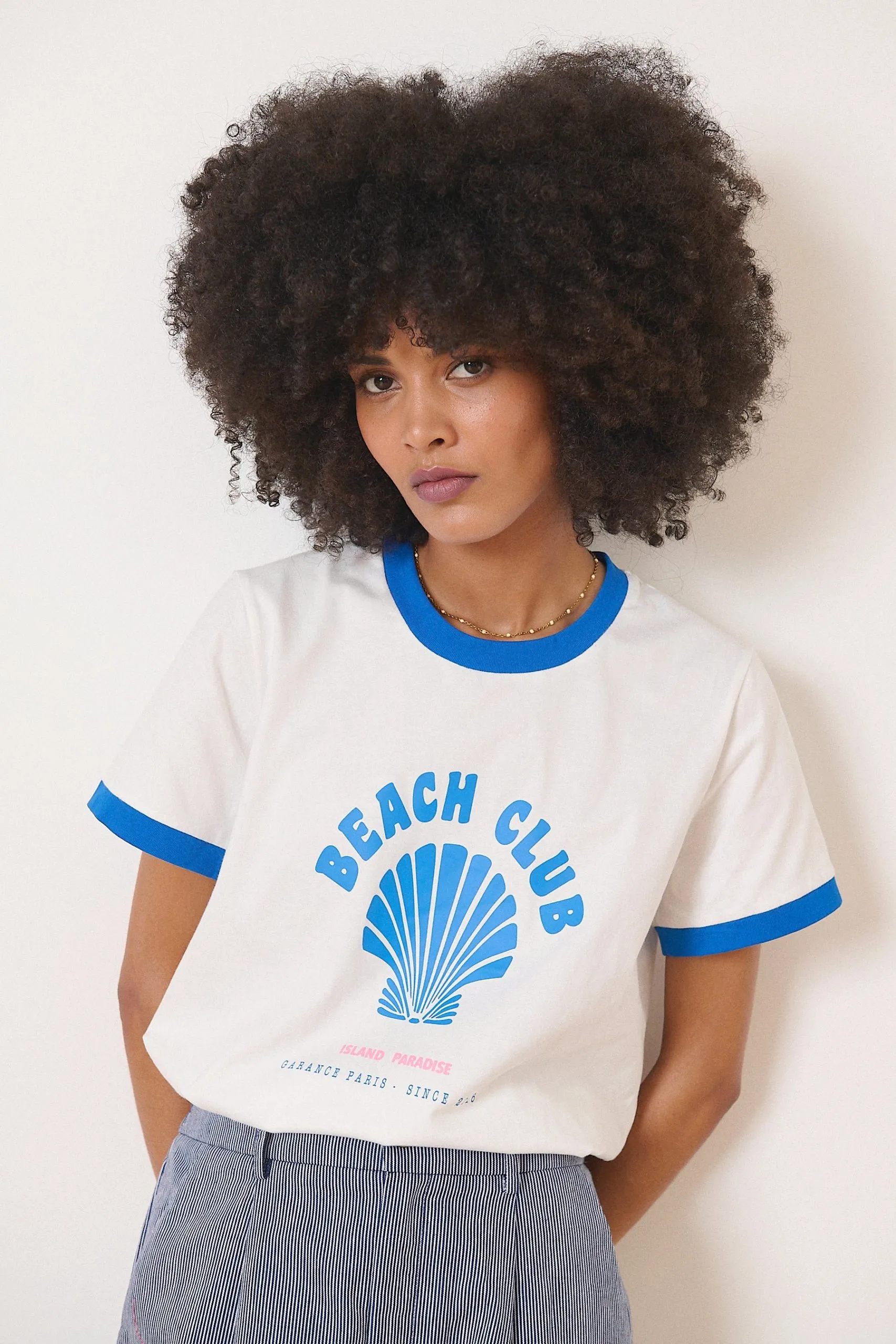 T-shirt imprimé Blanc VICHY