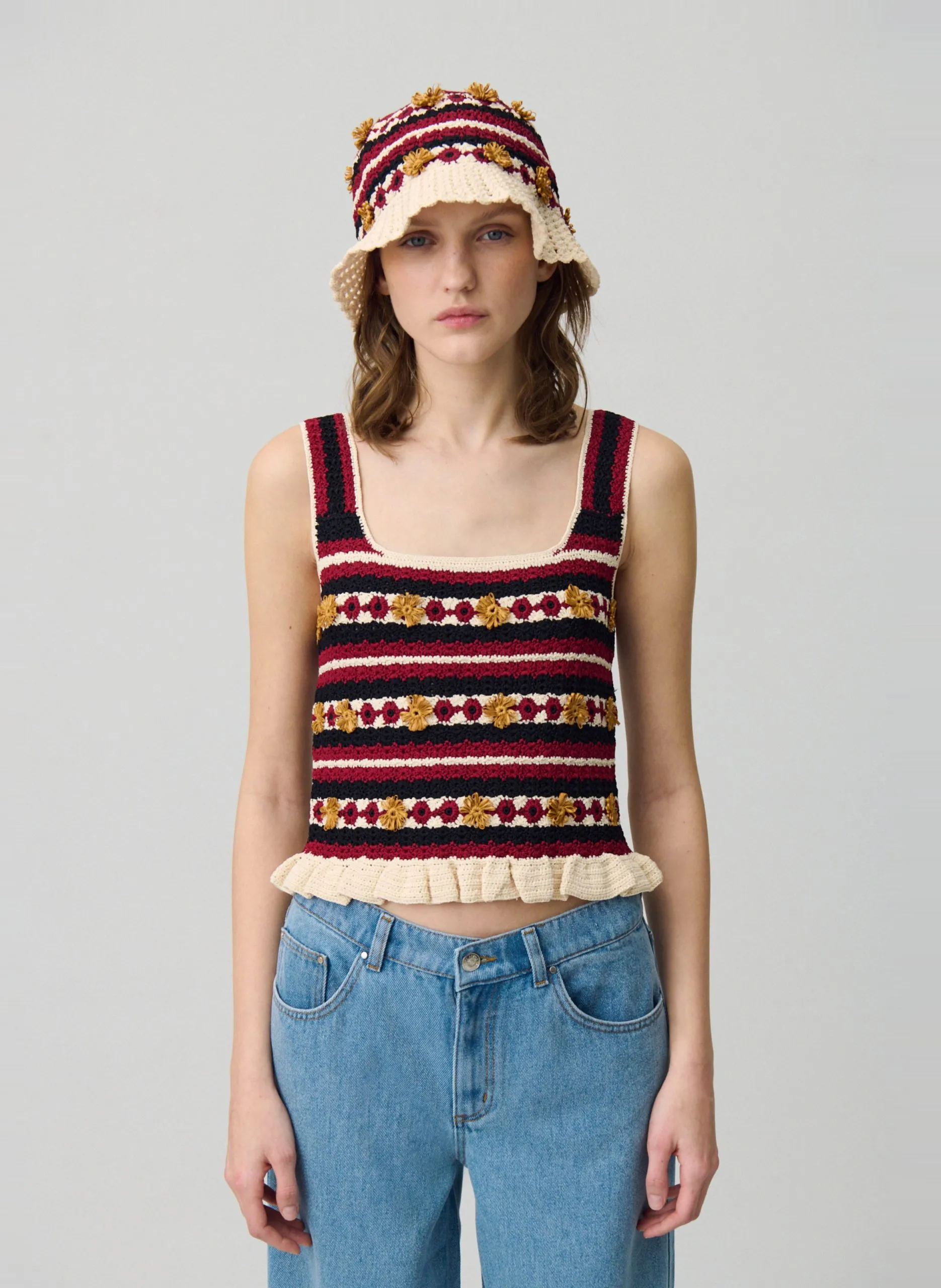 Top en crochet Multicolore