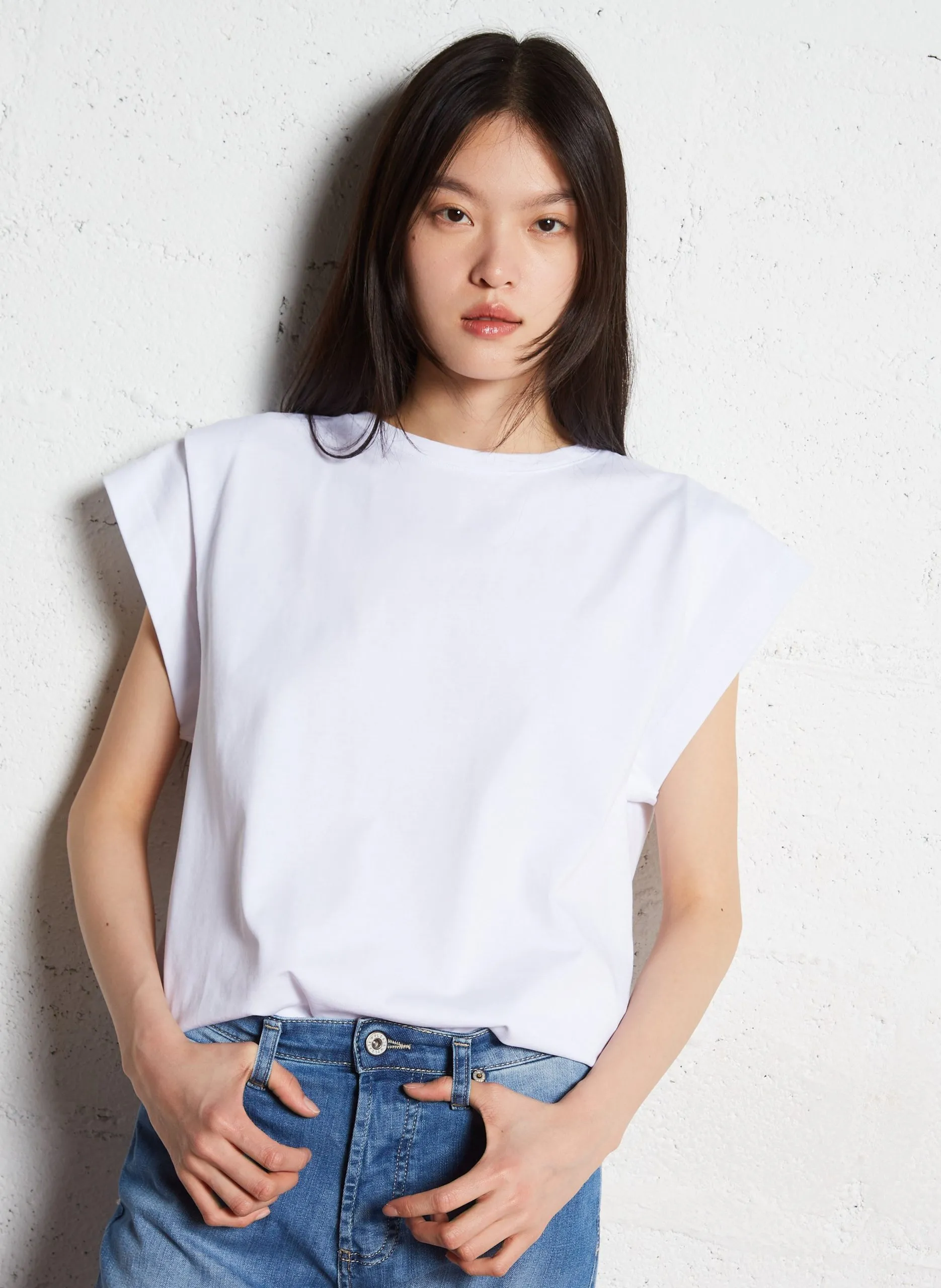 Tee-shirt droit en coton Blanc PIO