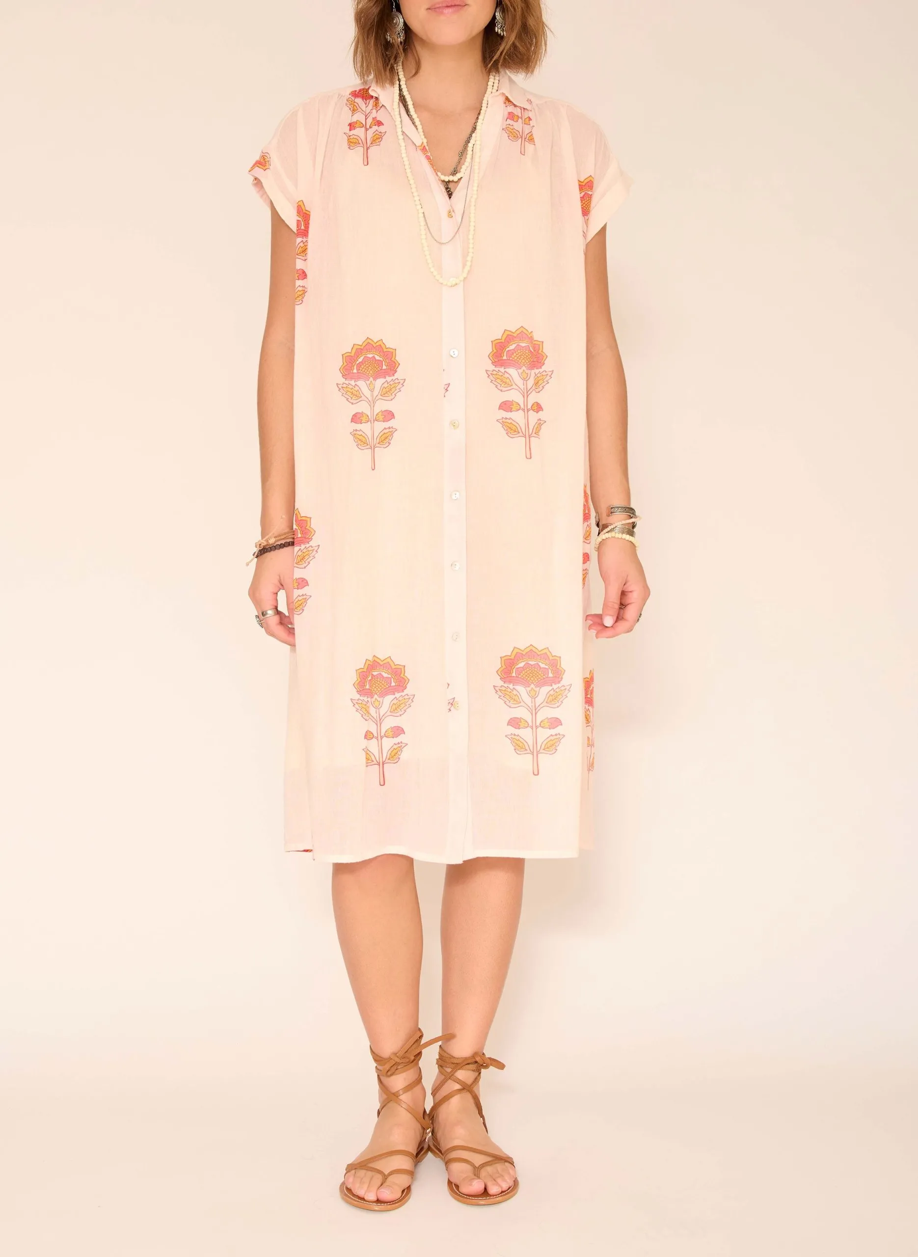 Robe ample en coton Rose RHEA