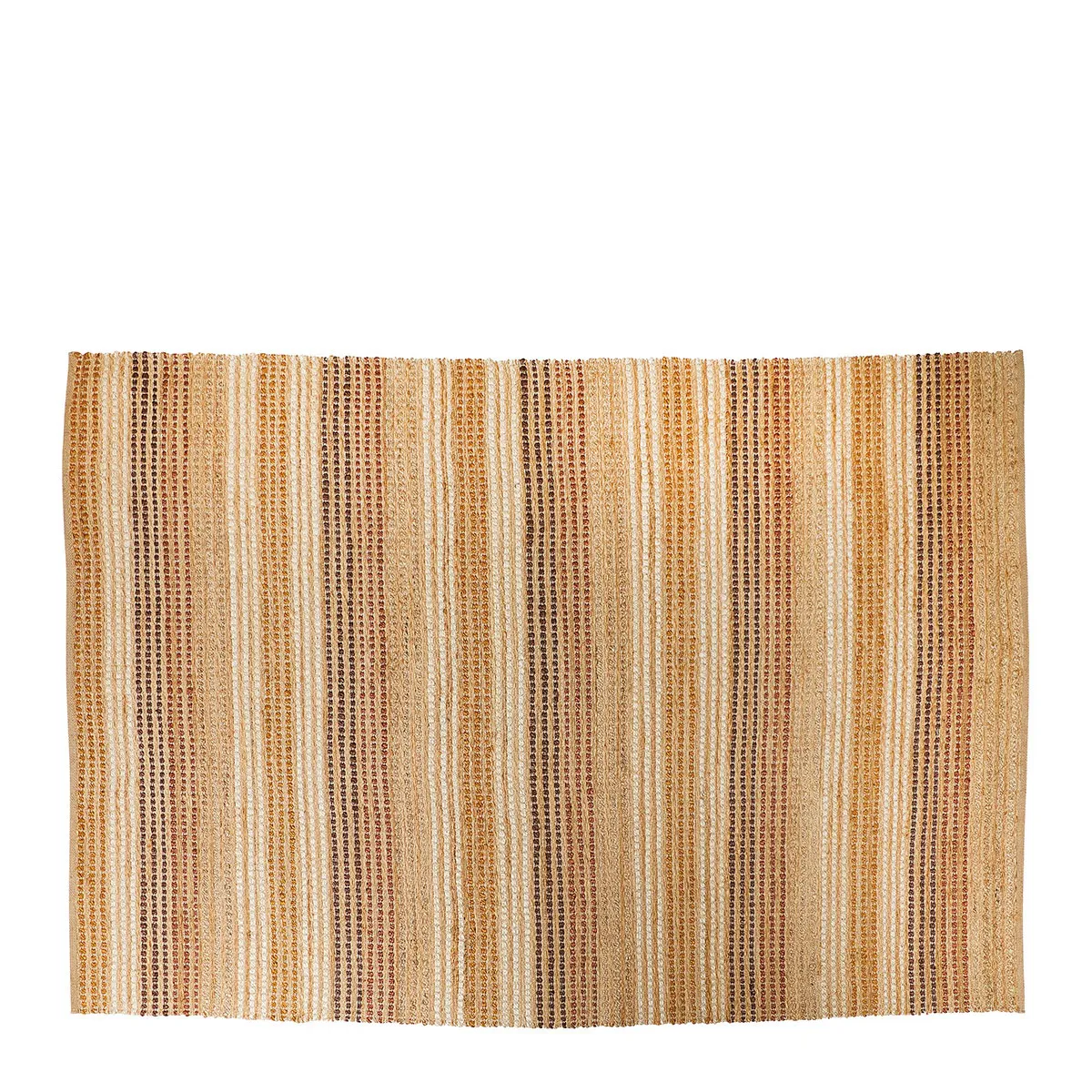 Tapis en jute et coton Multicolore