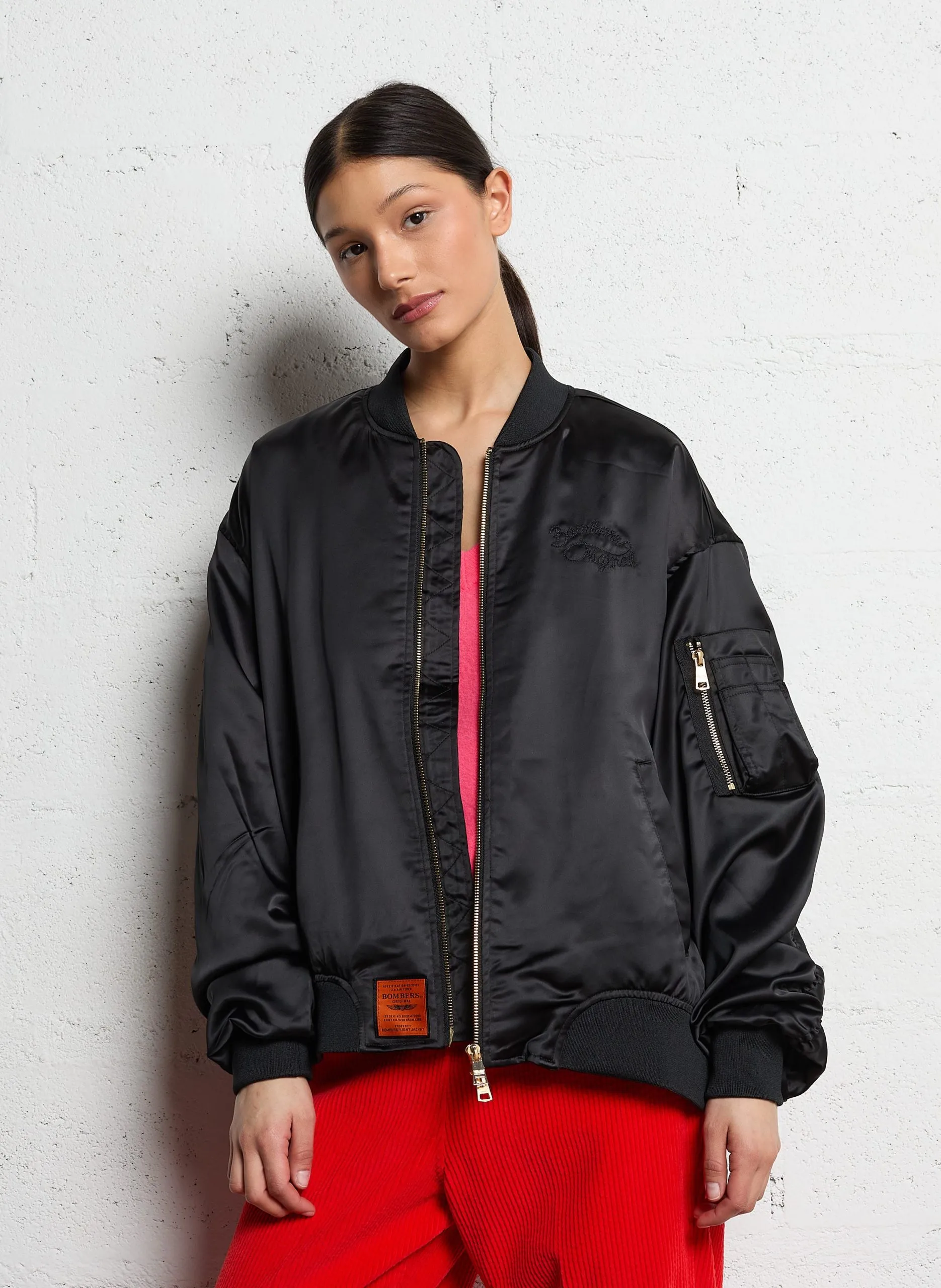 Veste col teddy satinée Noir BALLERINA