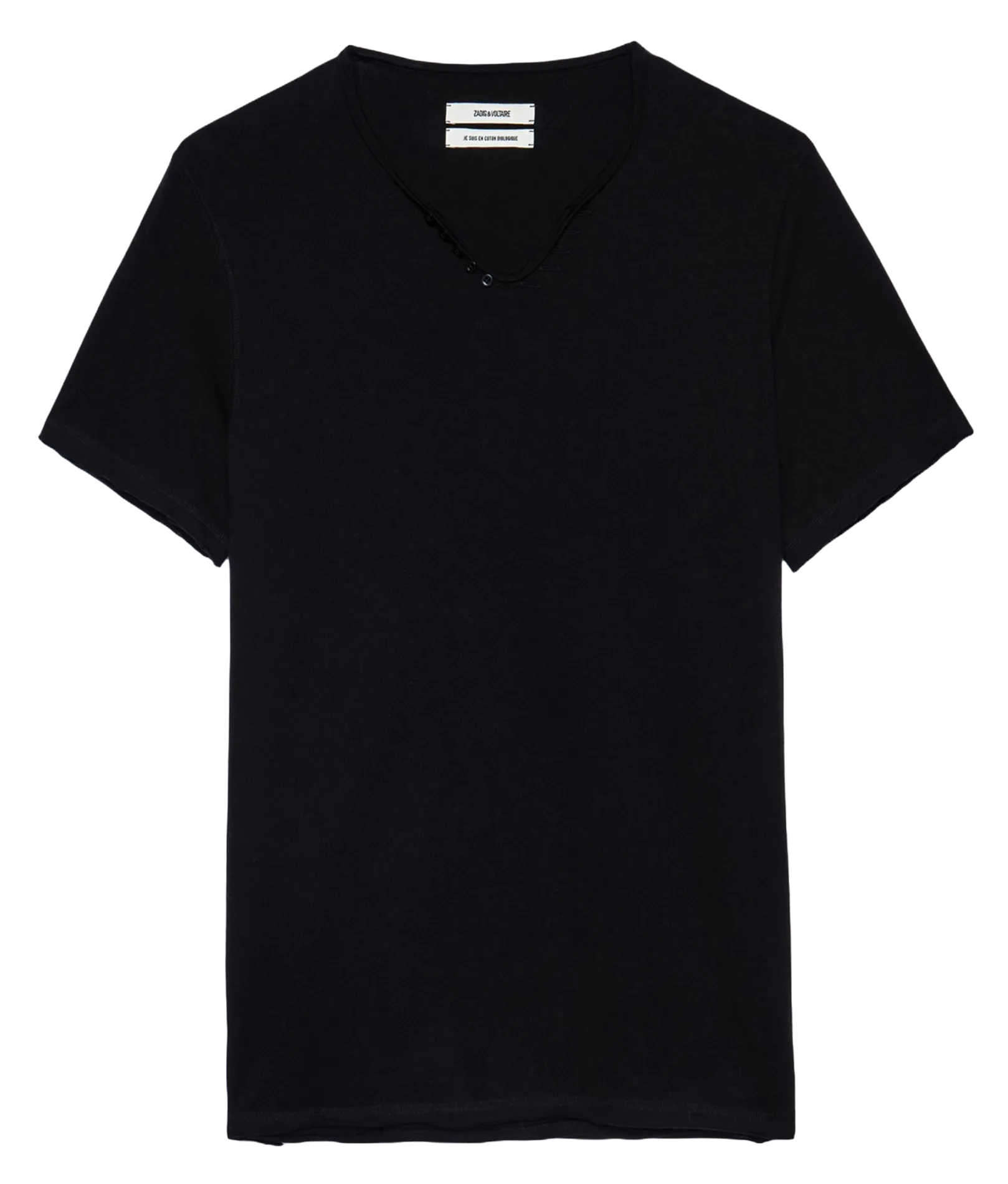 Tee-shirt droit en coton bio Noir MONASTIR