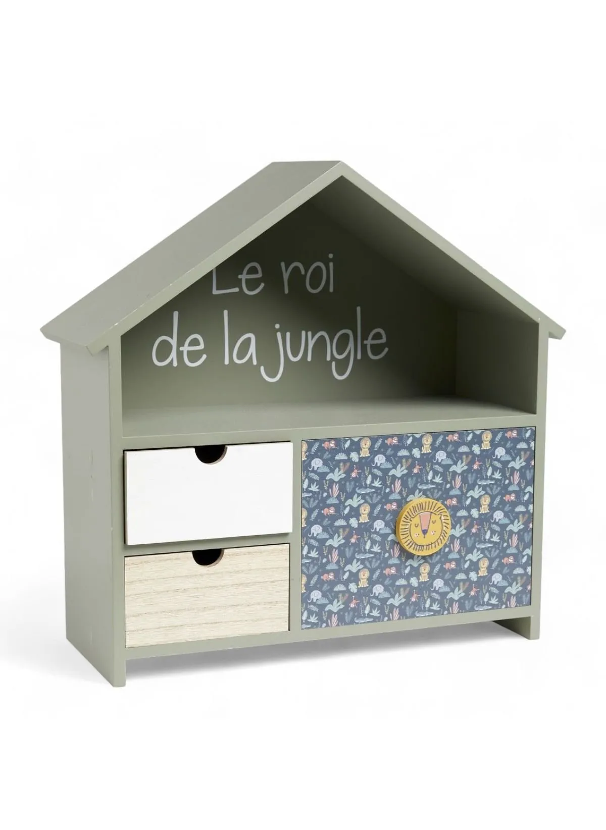 Boîte à secret enfant en mdf Vert LE ROI DE LA JUNGLE