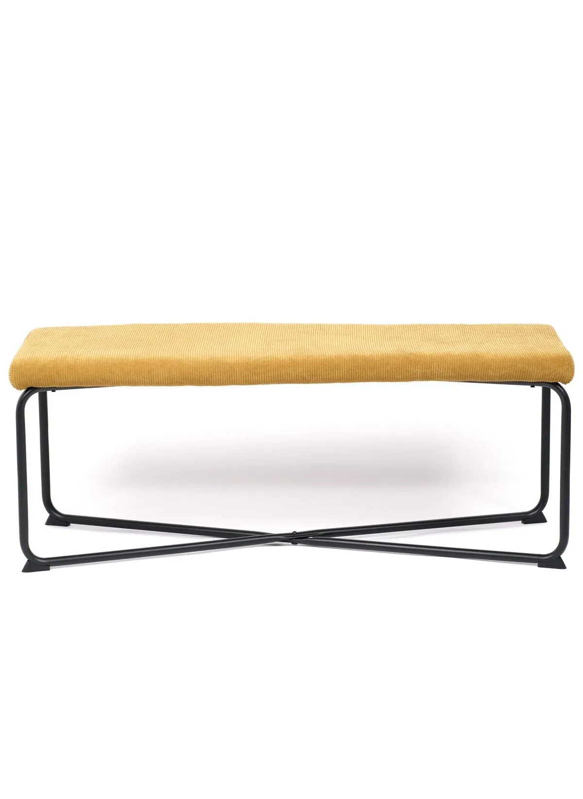 Banc en tissu cotelé en métal Marron COZY