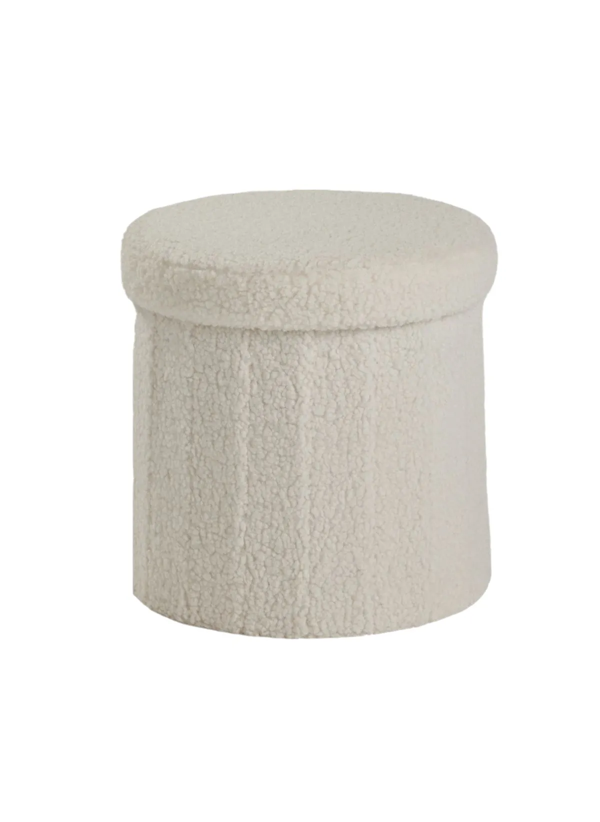 Pouf coffre rond Blanc MOKA
