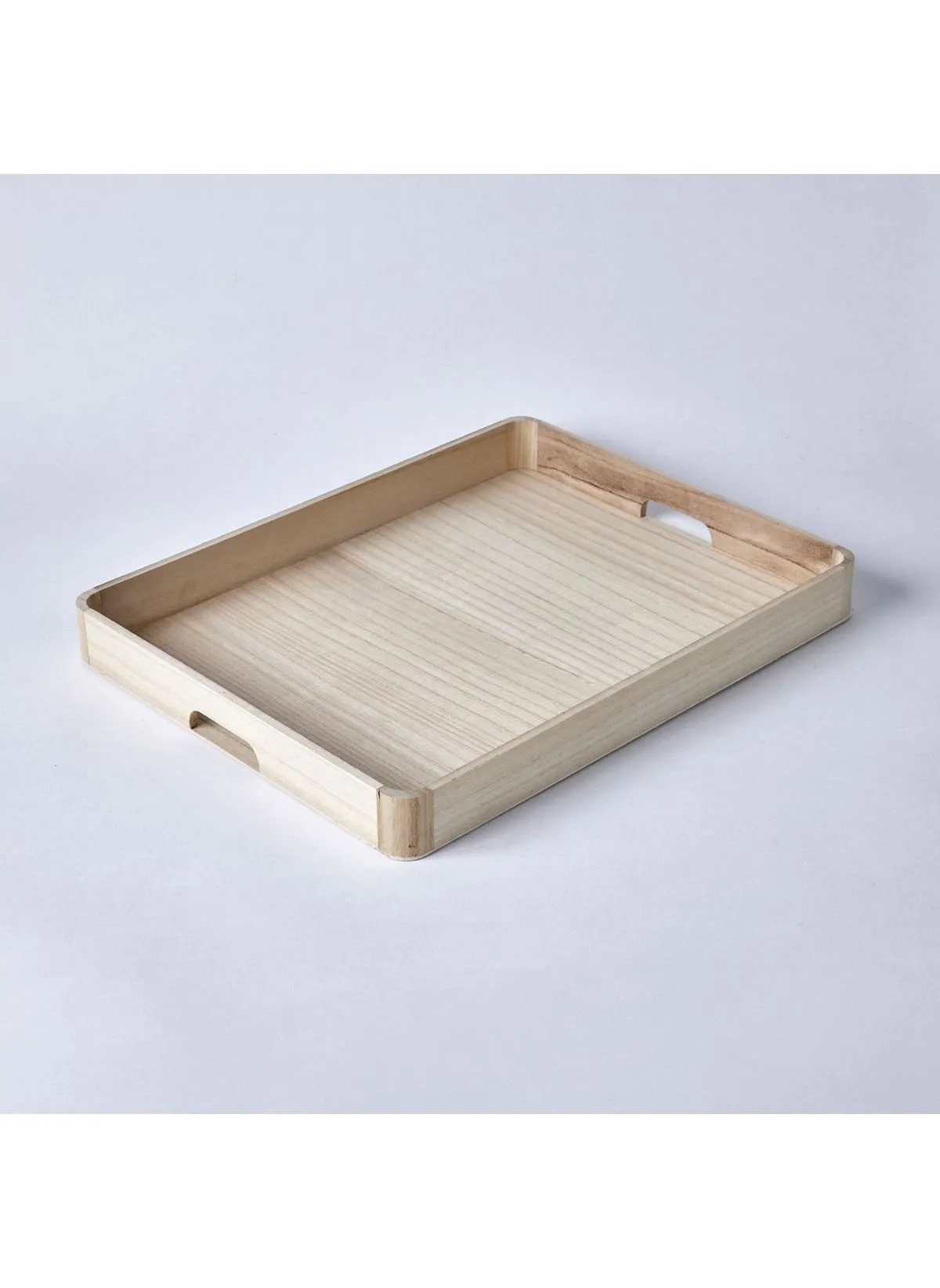 Lot de 2 plateaux arrondis en bois Beige INDIES