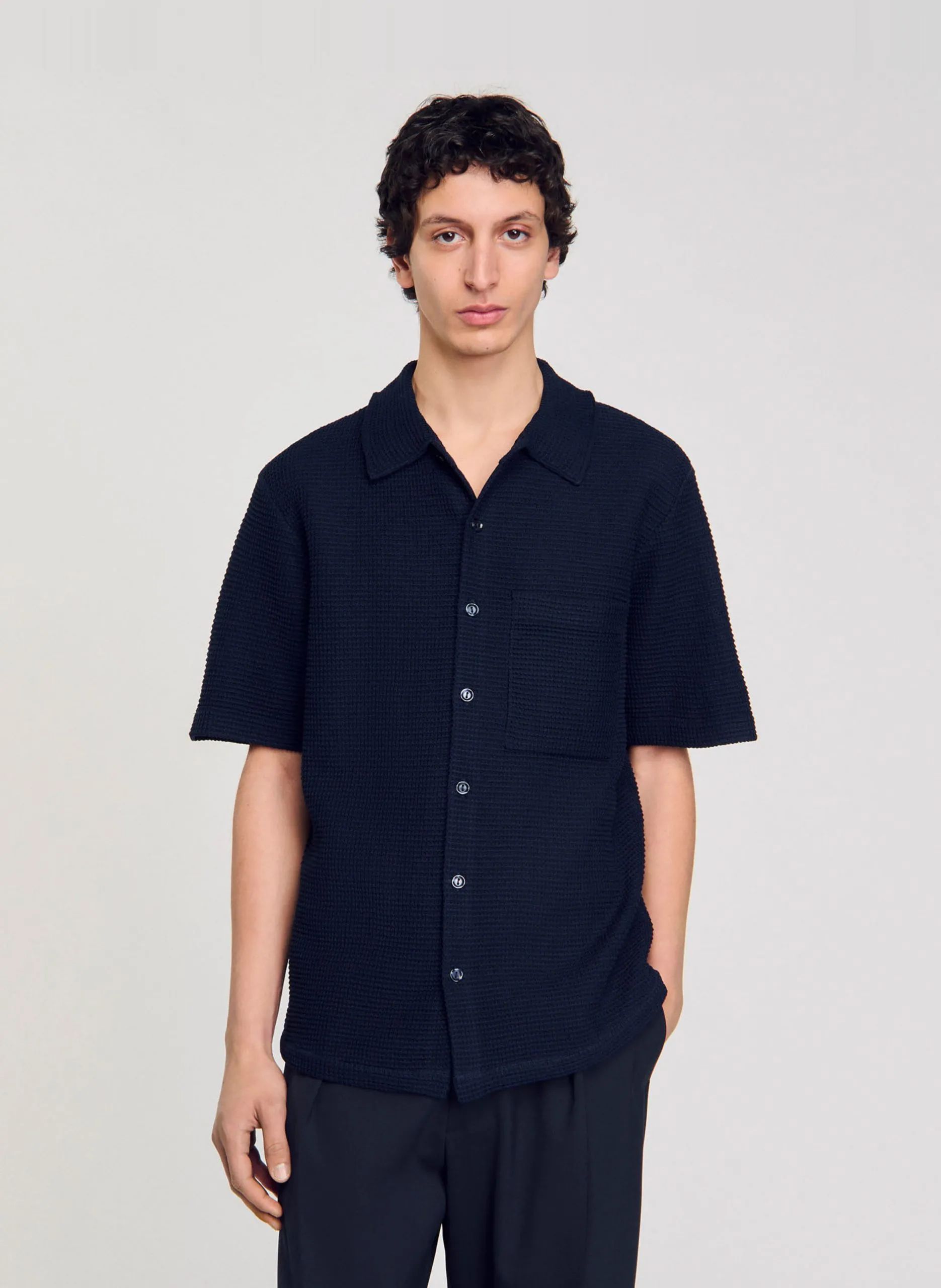 Chemise col classique Bleu