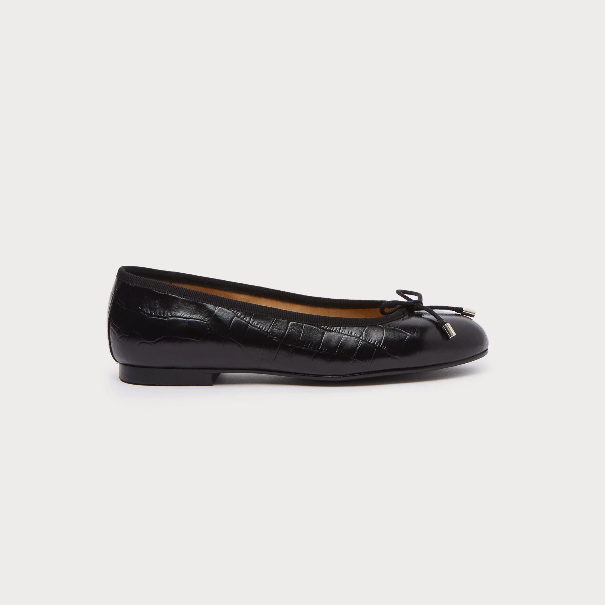 Ballerines en cuir Noir EMILIA CROCO NOIR