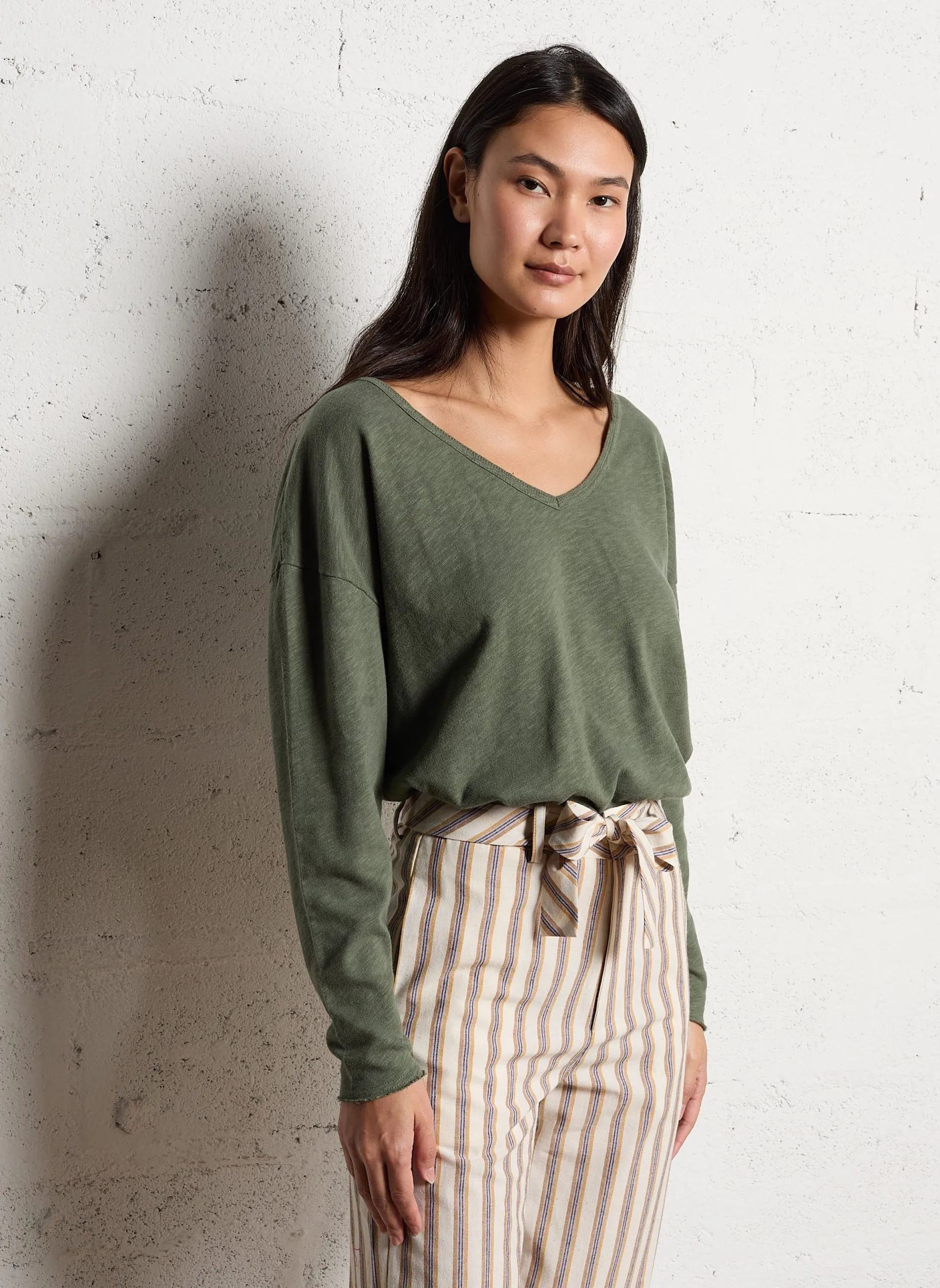 Tee-shirt manches longues en coton Vert SONOMA