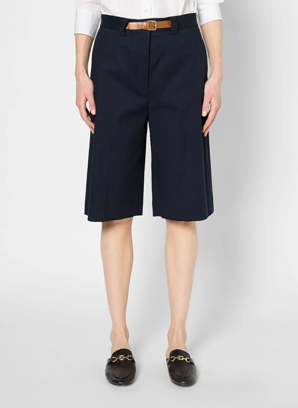 Bermuda en coton mélangé Bleu LEONOR