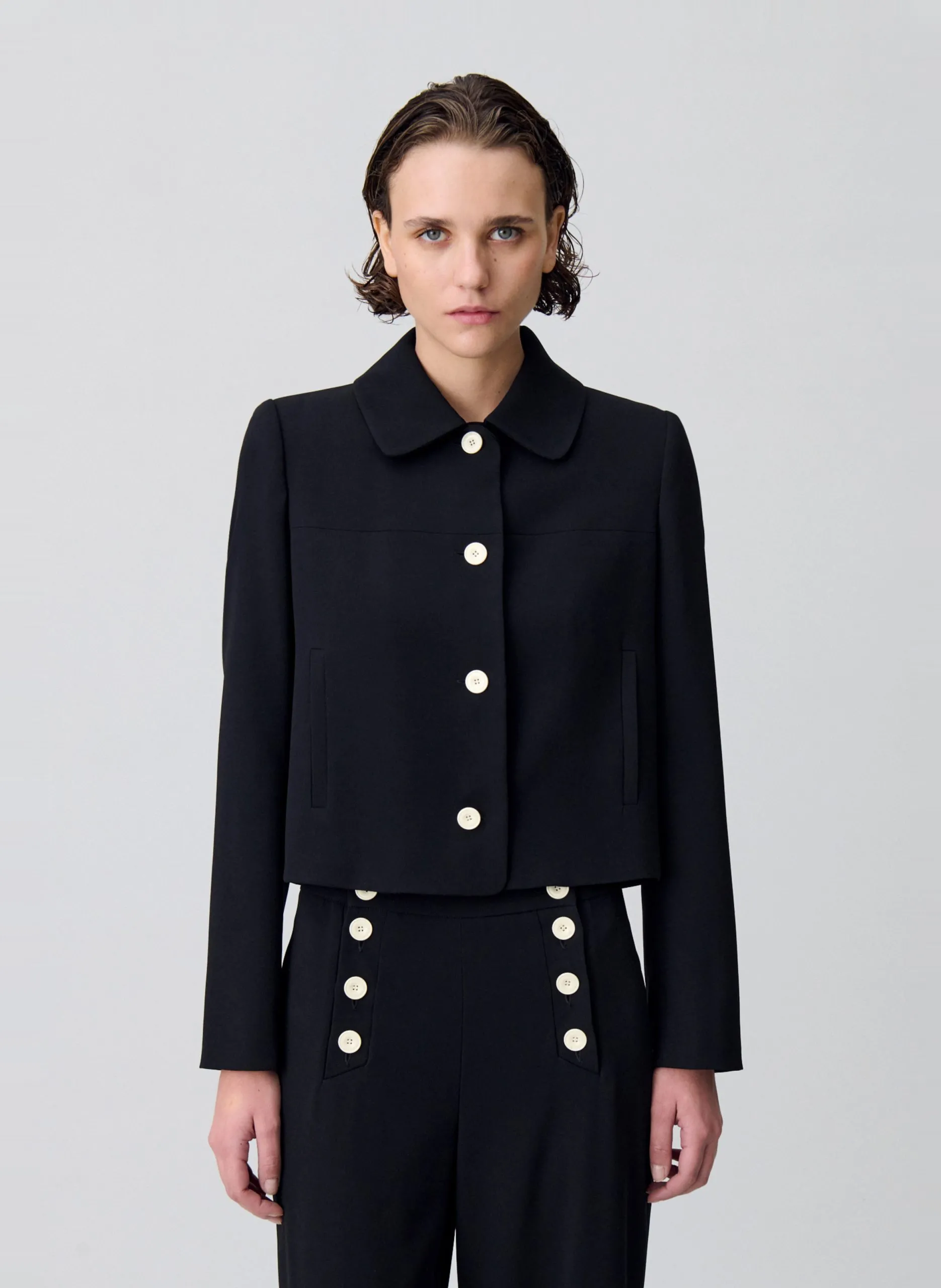 Veste col chemise Noir