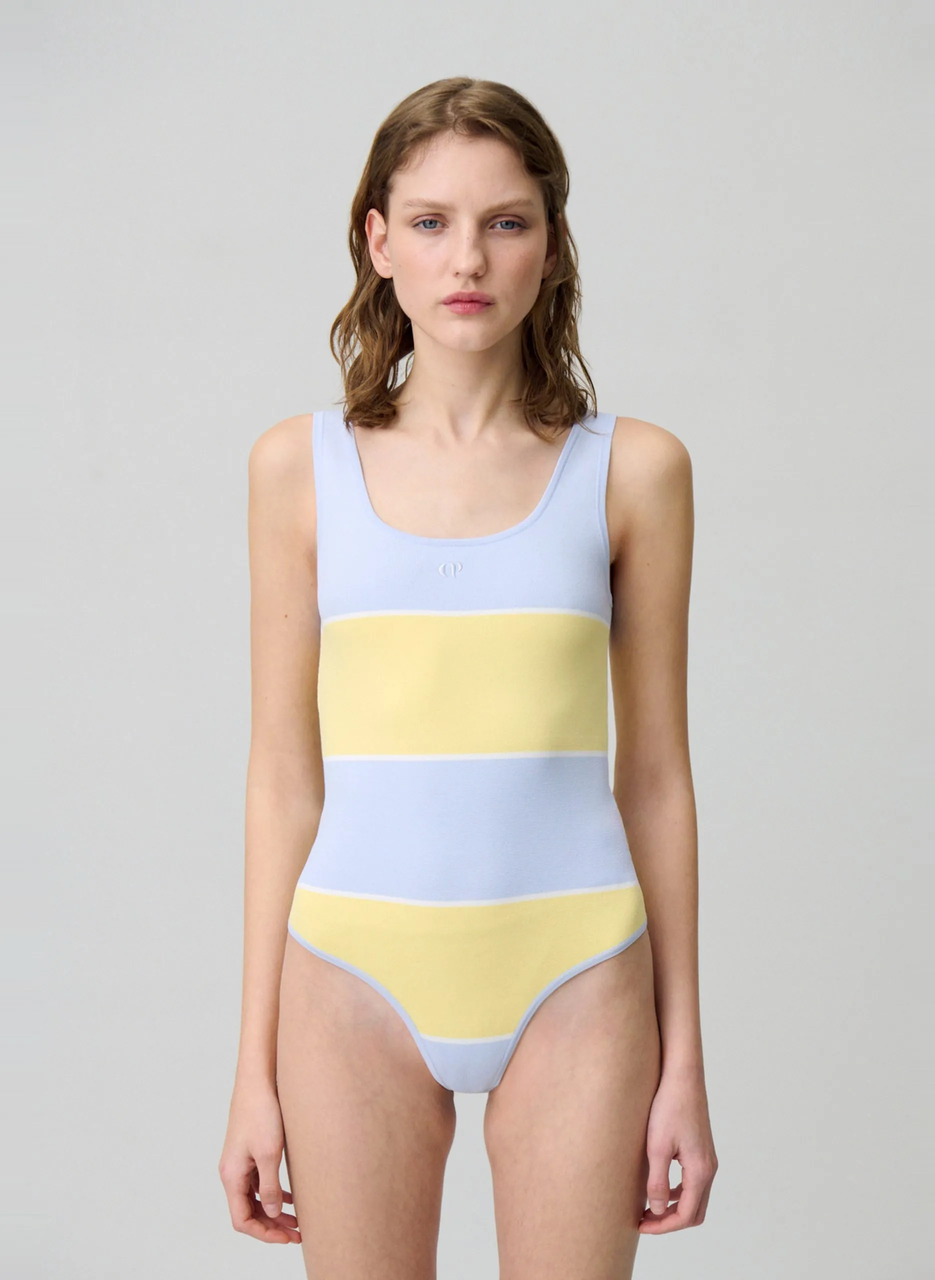 Body bicolore en maille fine Multicolore