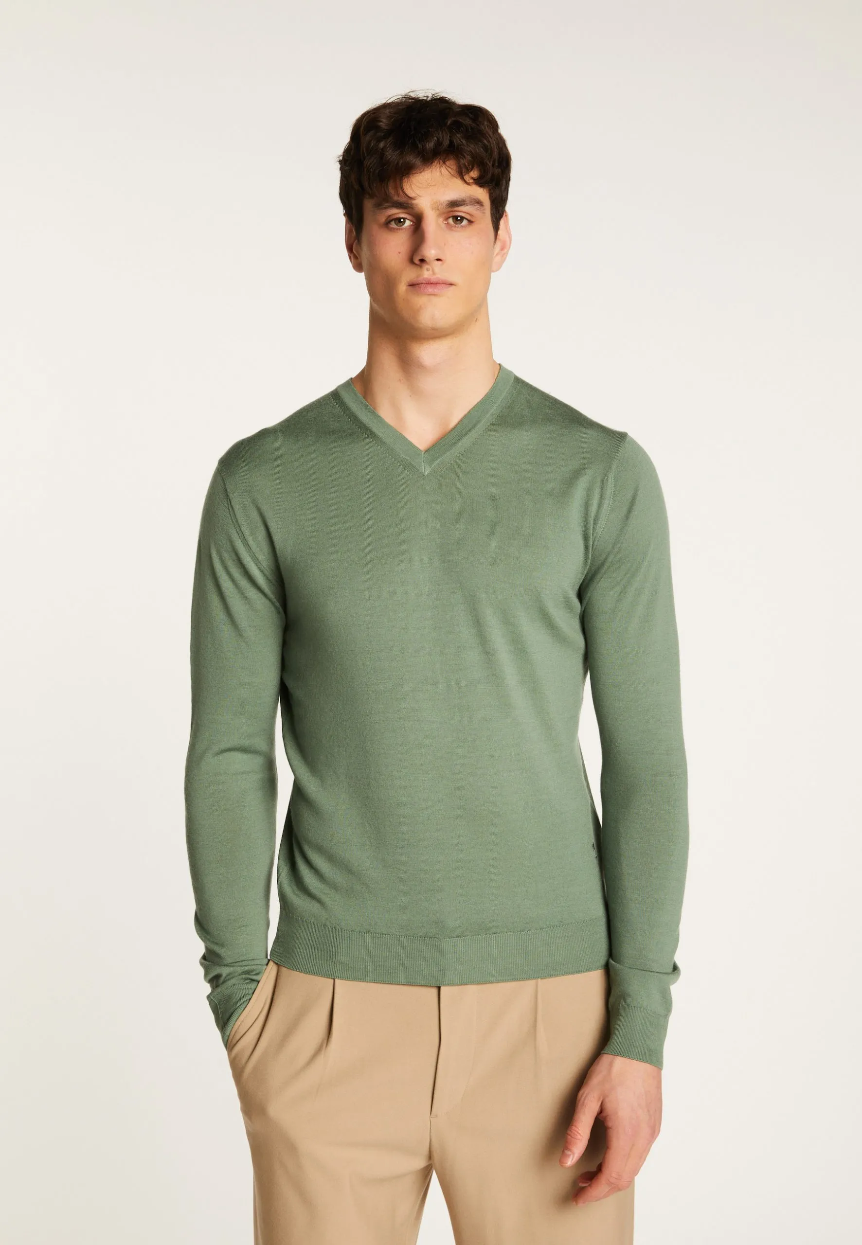 Pull en laine mérinos Kaki ELMO