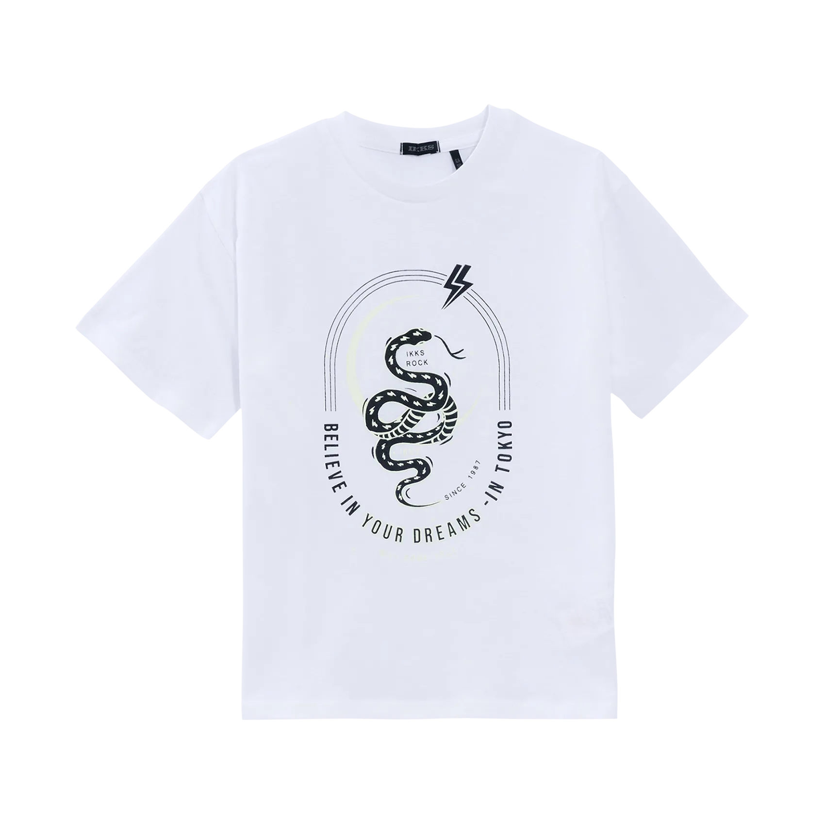 Tee-shirt droit en coton séérigraphié Blanc
