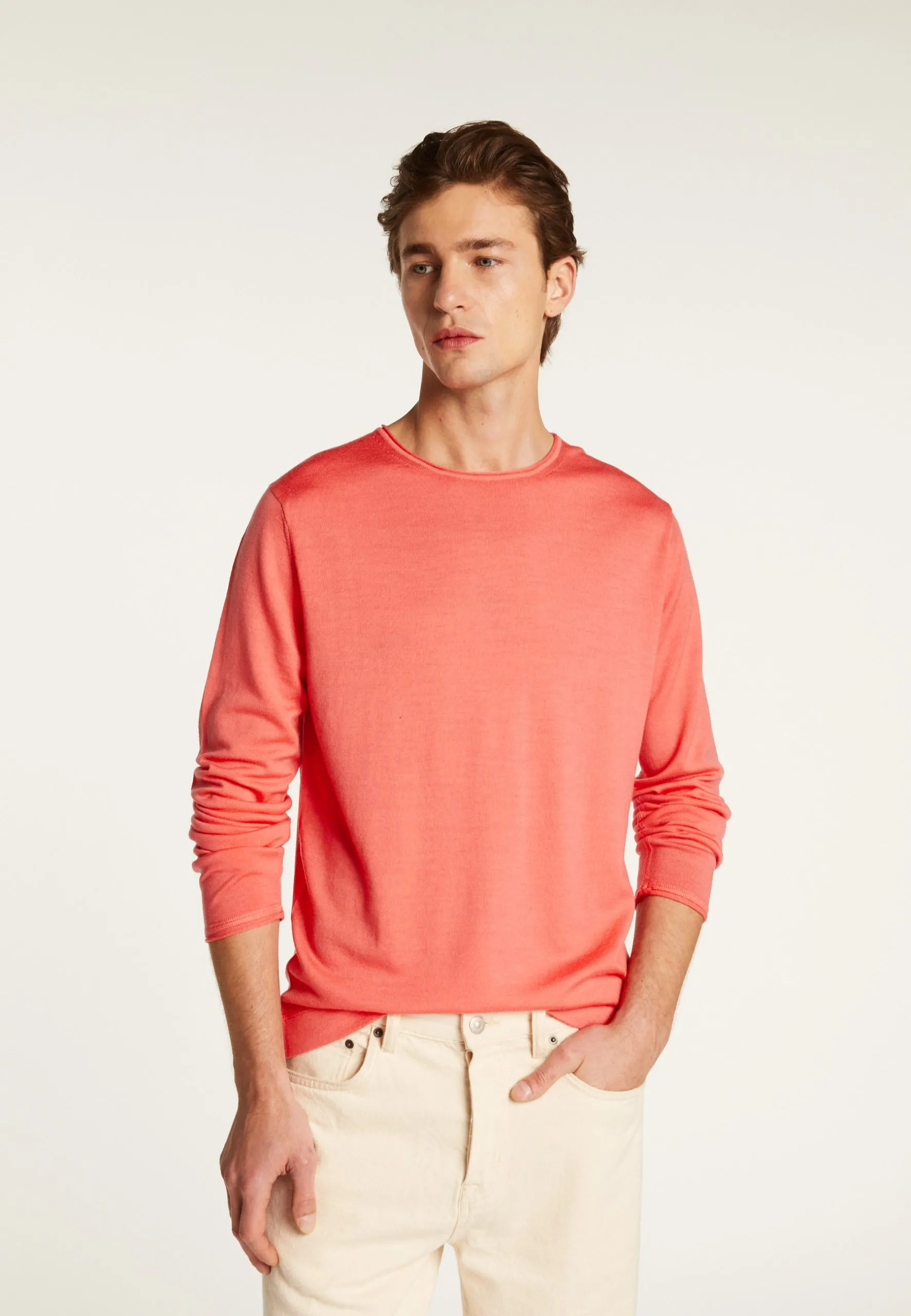 Pull col rond en laine mérinos Rose ERIN