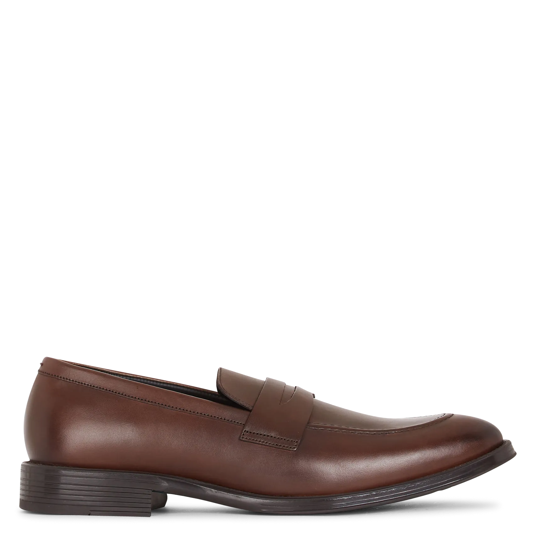 Mocassins unis en cuir Marron PIERCE