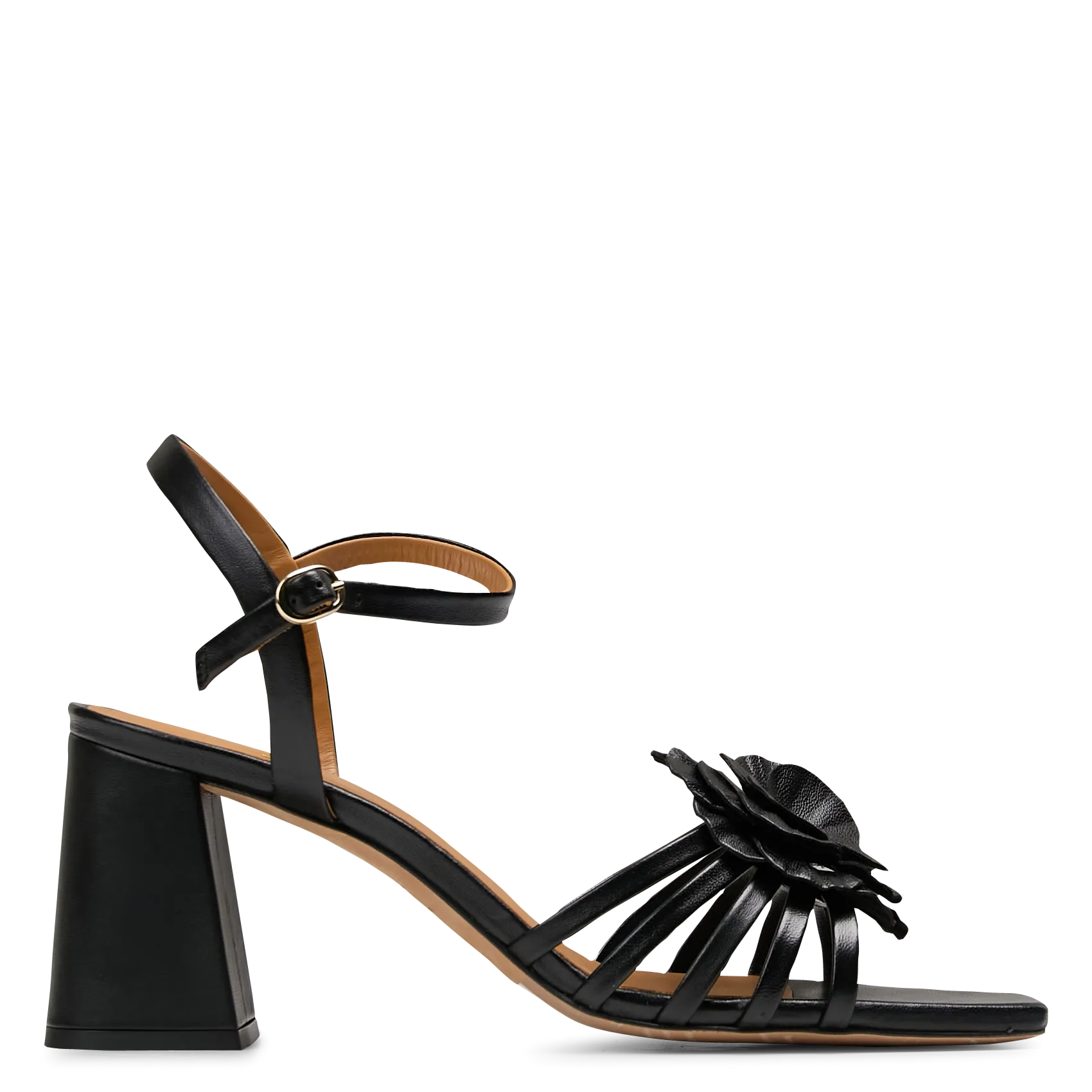 Sandales hautes en cuir Noir MADELINE