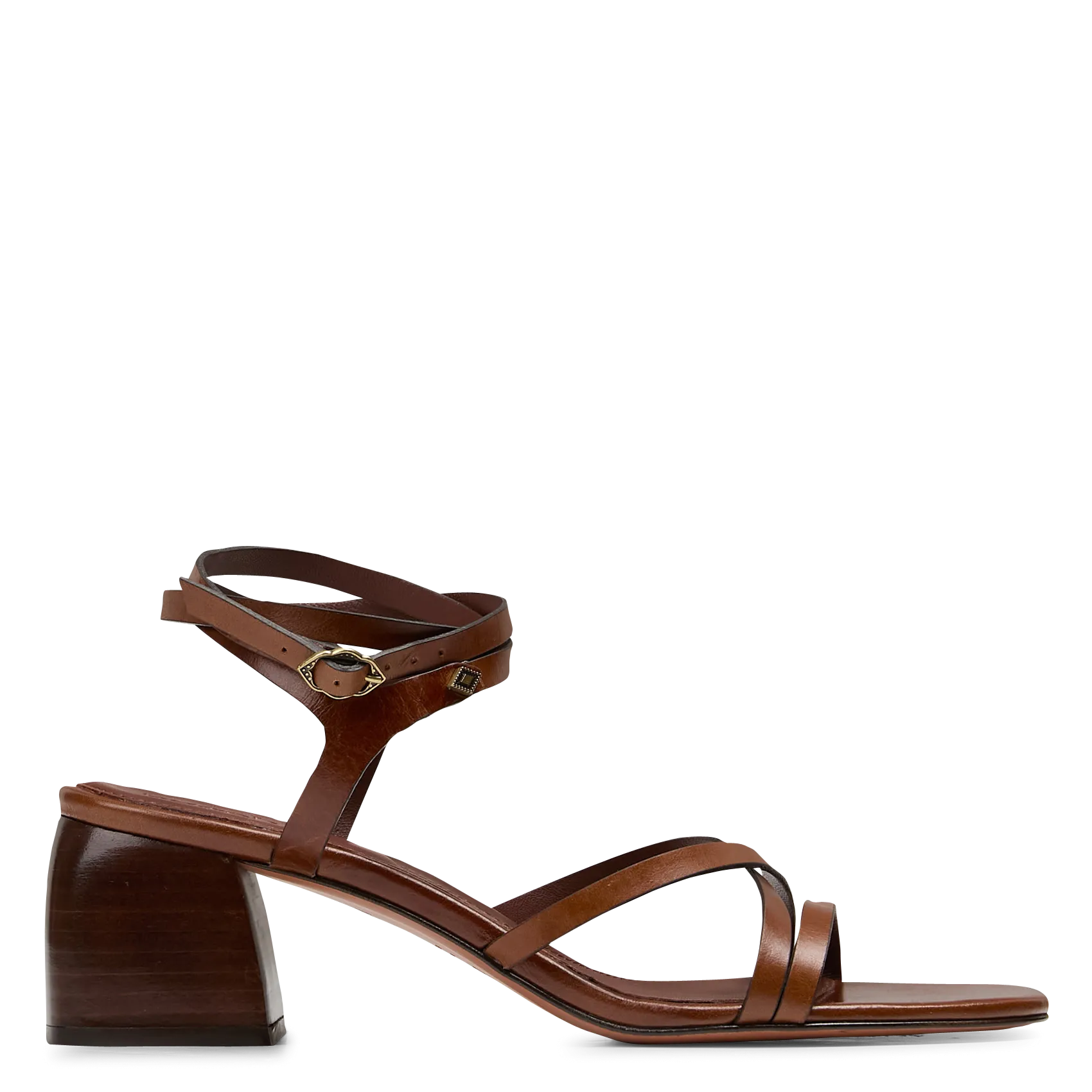 Sandales à talon en cuir Marron COSMO