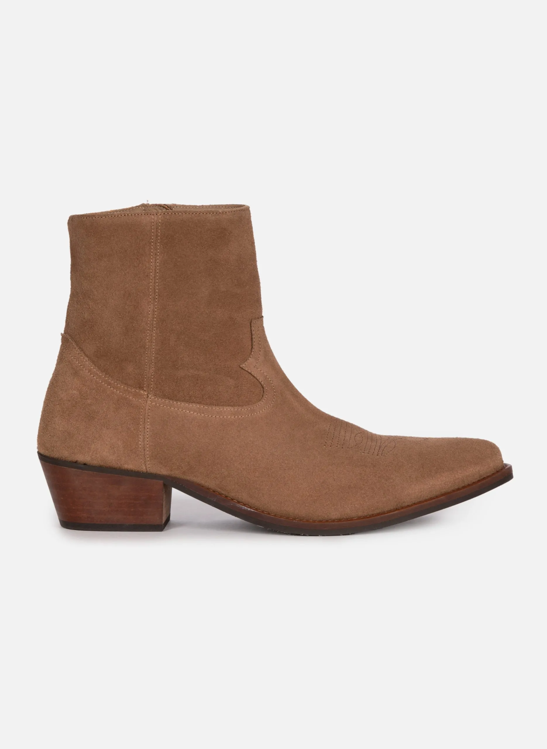 Bottines western en cuir Marron