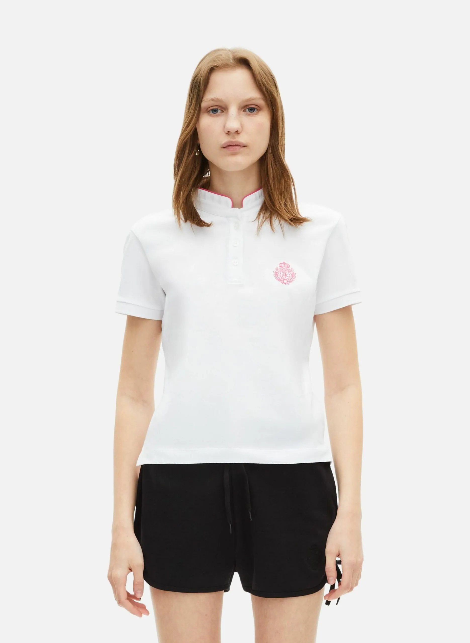 Polo col contrasté Blanc