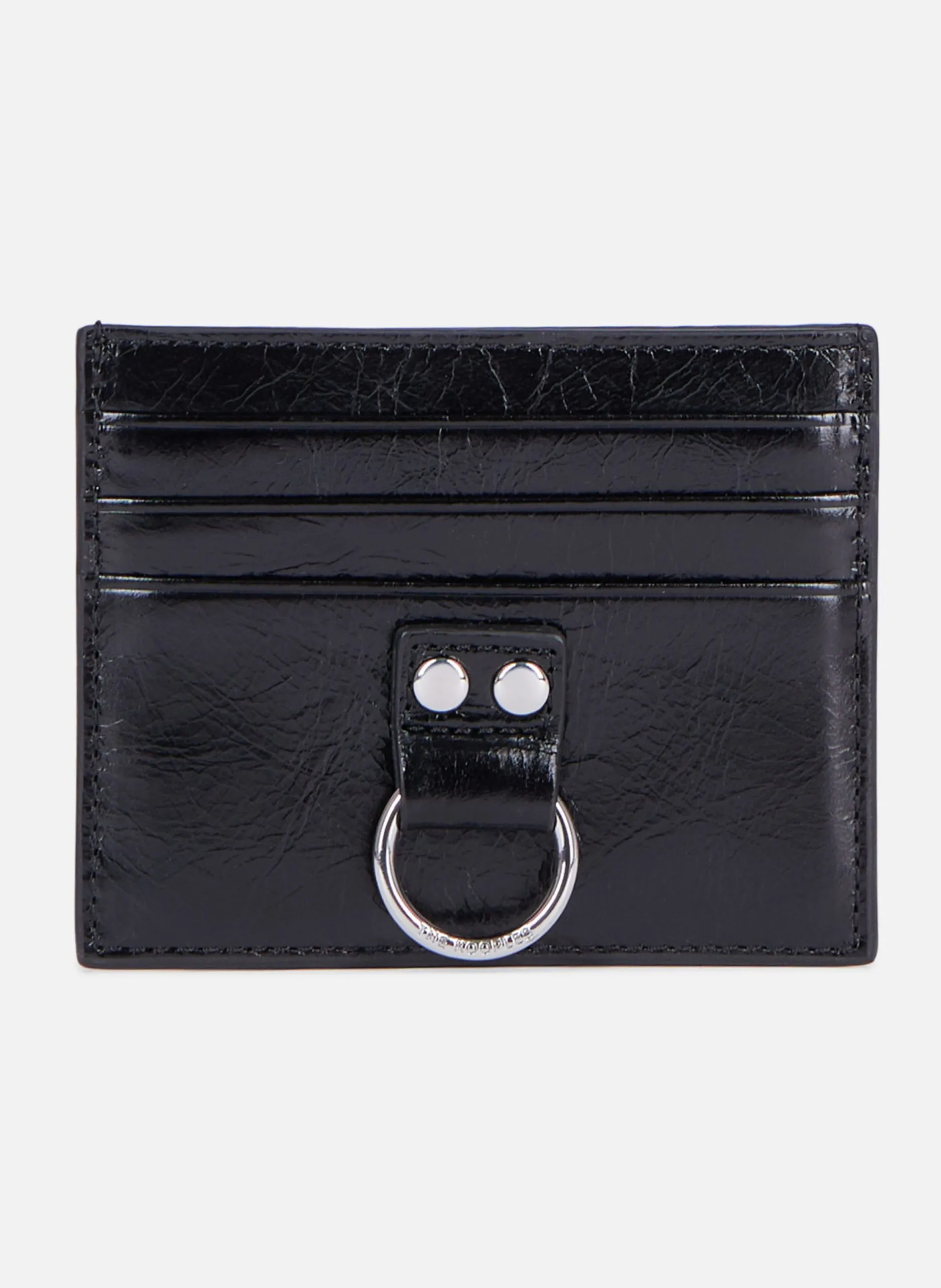 Porte-cartes amelia en cuir craquelé Noir