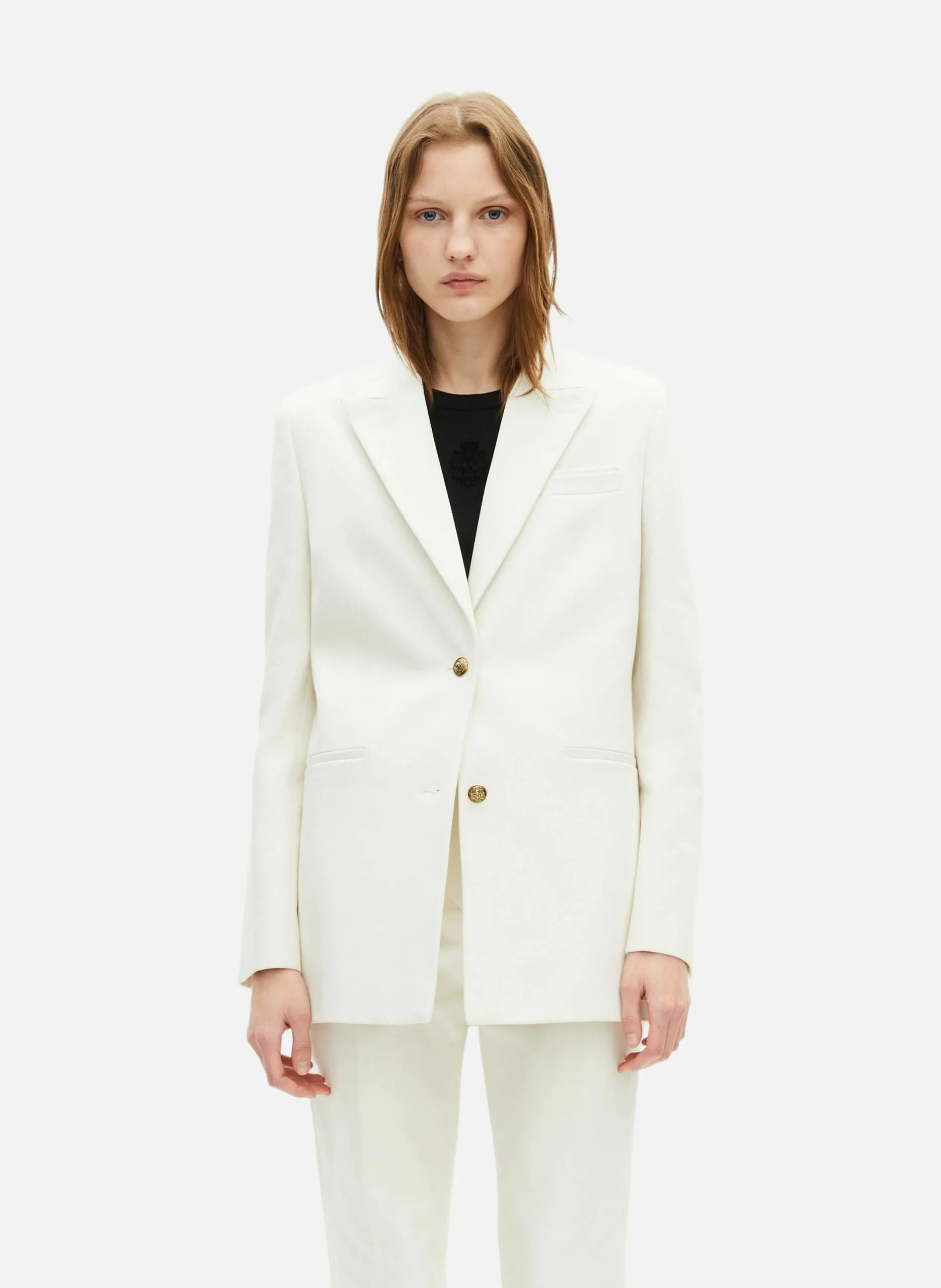Veste de tailleur en coton Blanc
