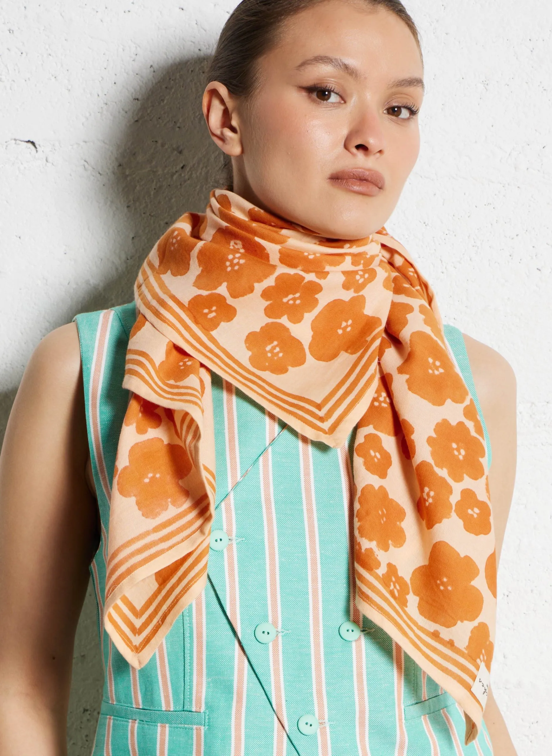 Foulard en coton Orange LATIKA