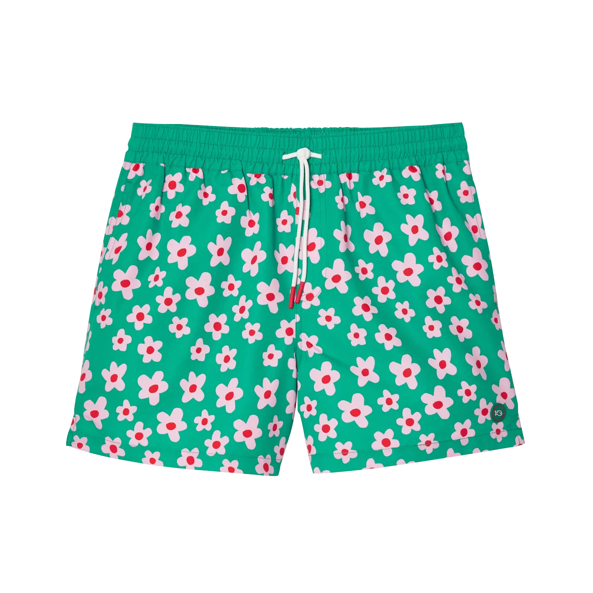 Short de bain en polyester recyclé Vert BLOOMING BEACH