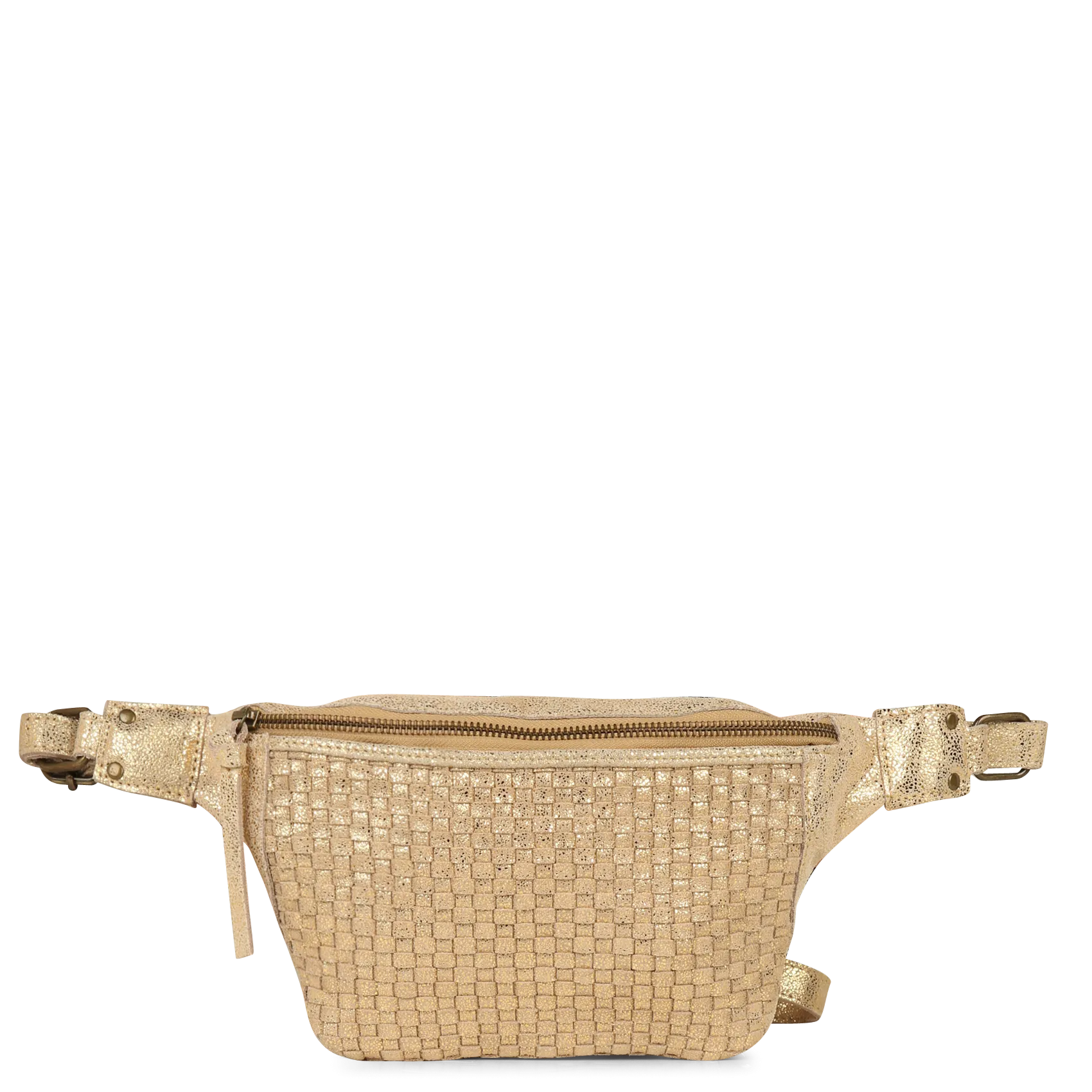 Sac banane en cuir métallisé Doré SENIA