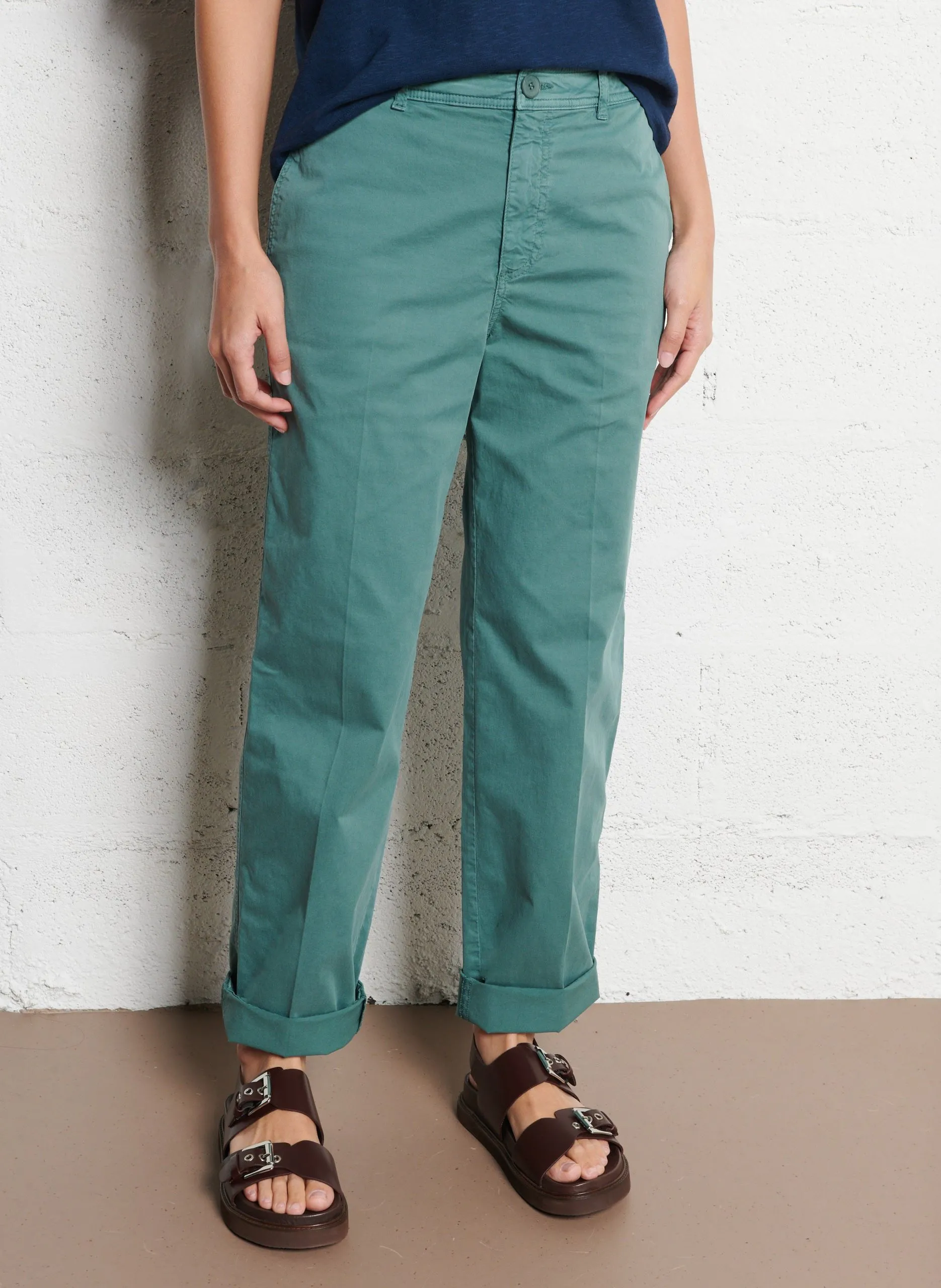 Pantalon chino droit Vert