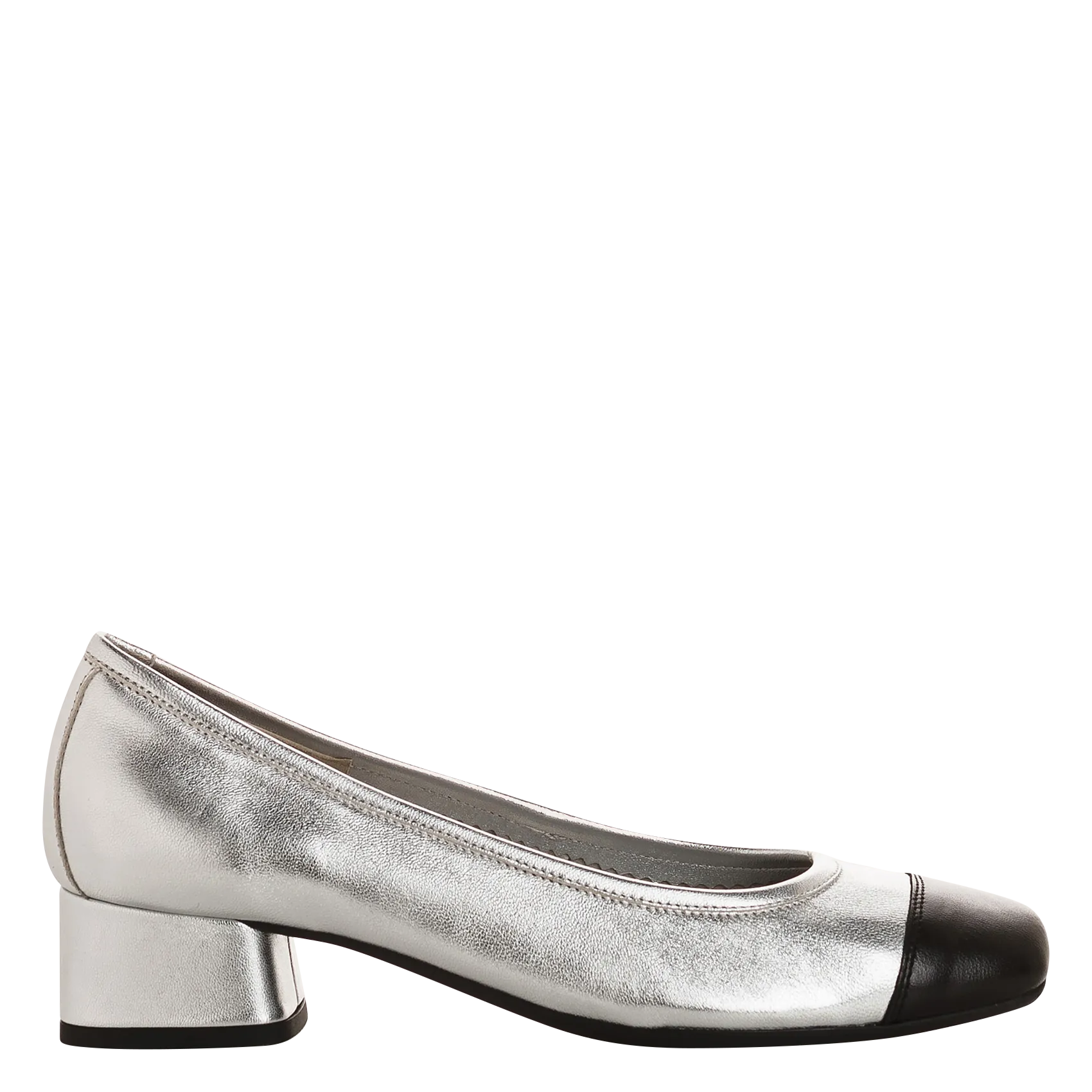 Ballerines à talon en cuir Argent KANA
