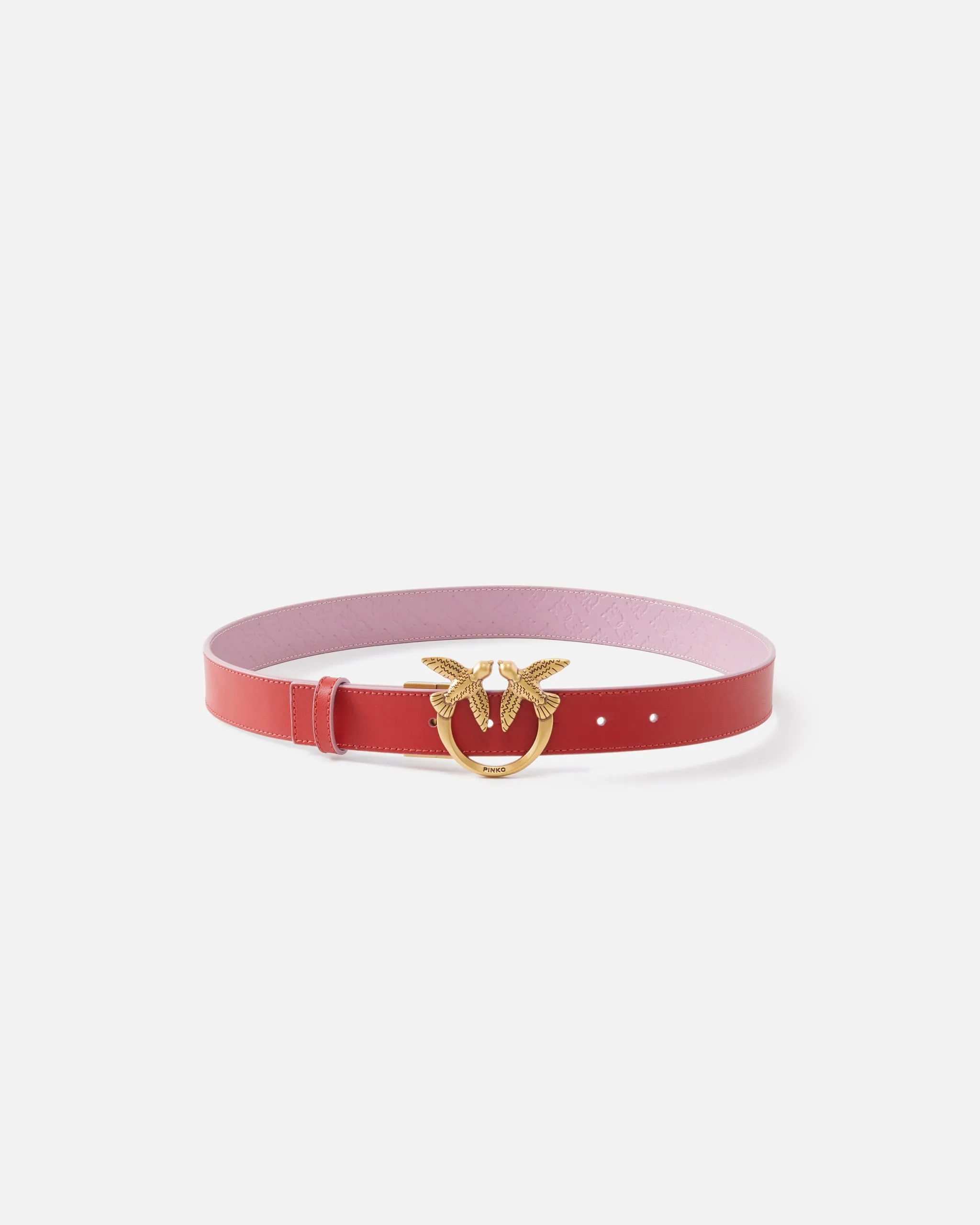 Ceinture réversible de 3 cm avec boucle love birds Rouge