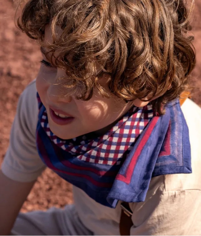 Foulard enfant Bleu TARA GRENAT