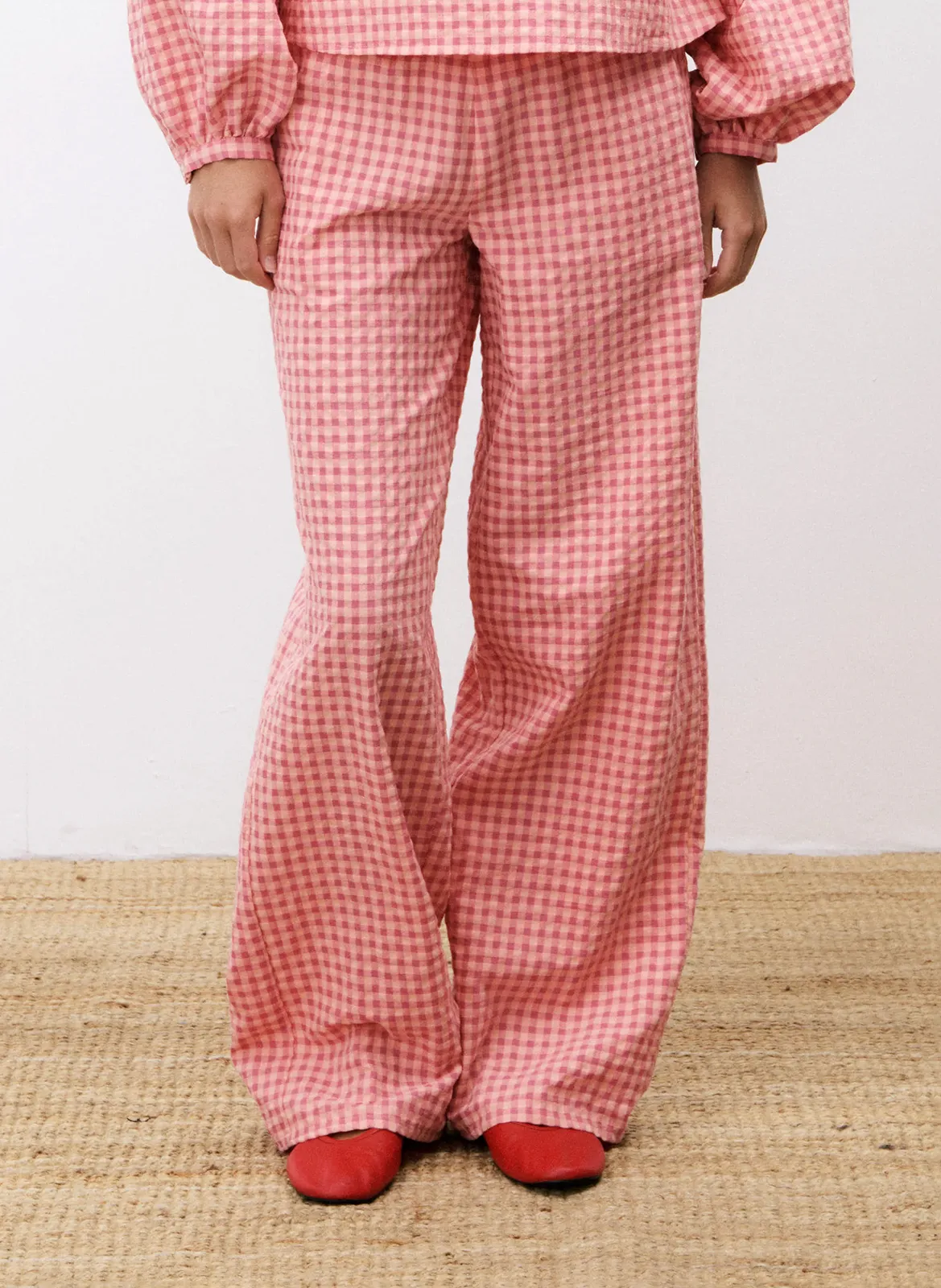 Pantalon large en coton mélangé Rose ISMERY